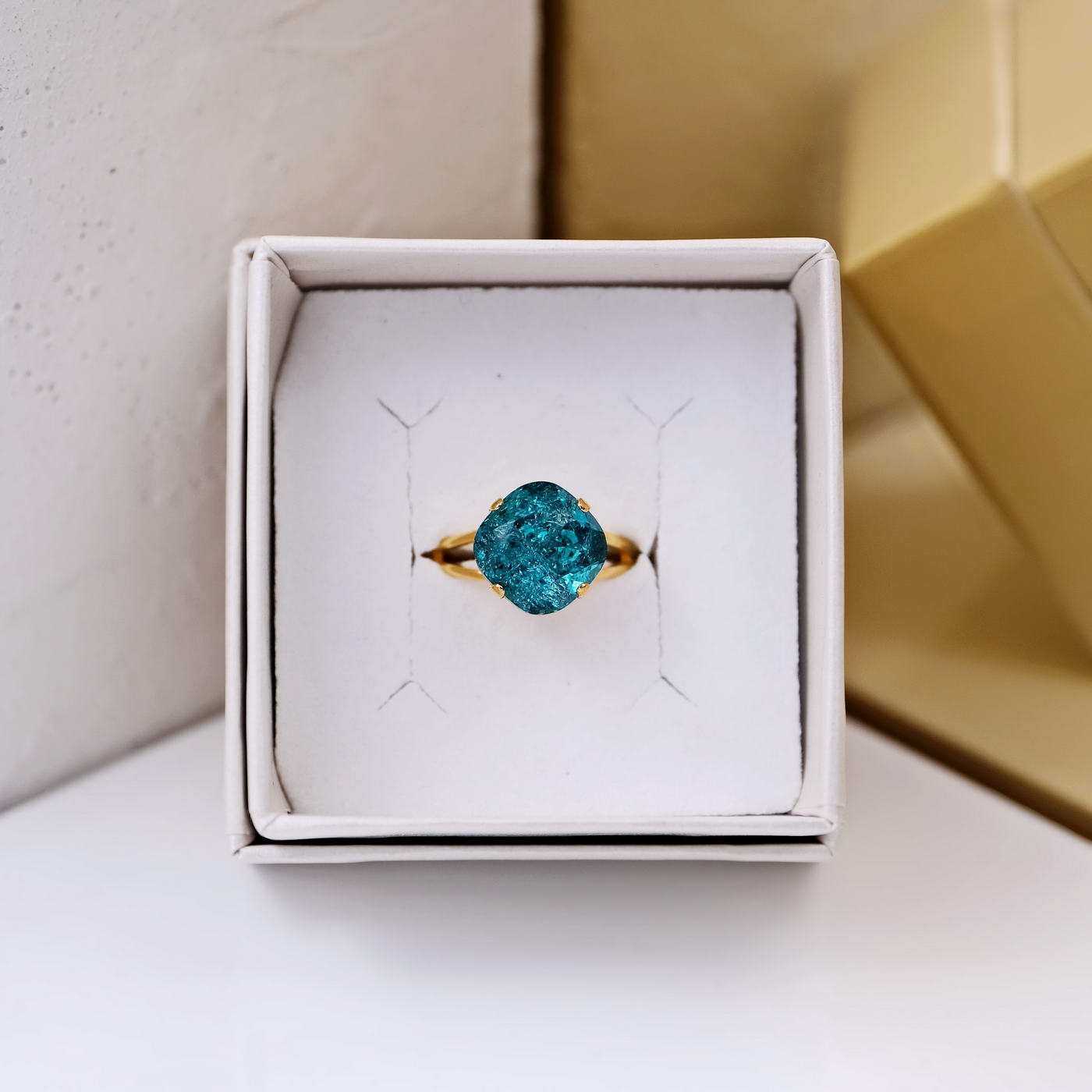Gold-plated ring with Austrian crystal — Rings from Toolittle — additional view 2