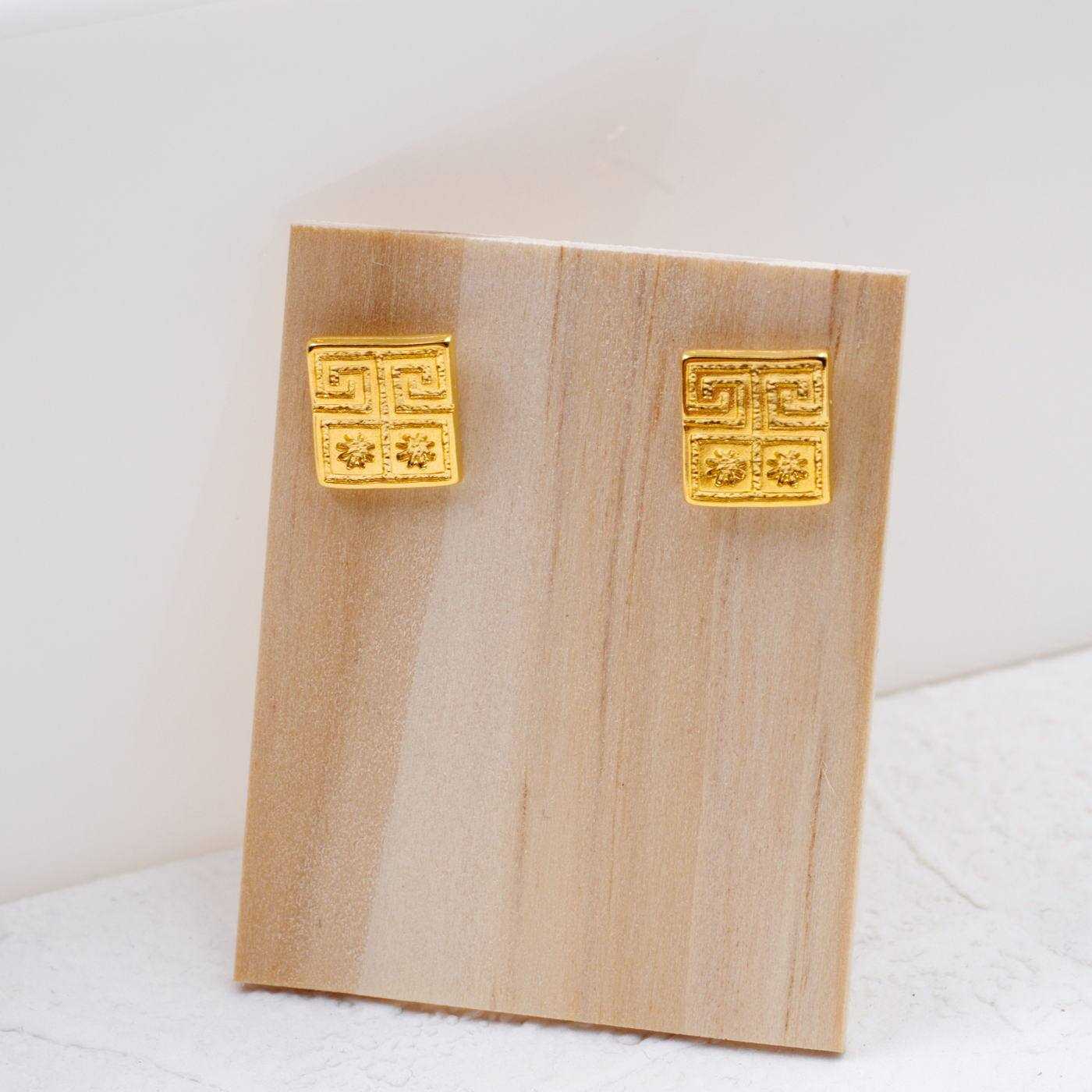 Greek Key stud-earrings — Earrings from Toolittle — additional view 3