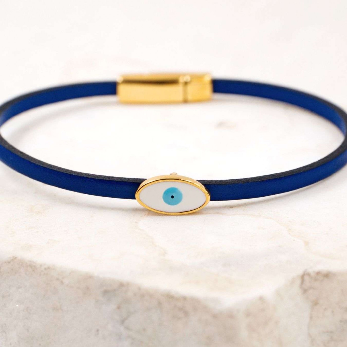 Handcrafted Leather Bracelet with Evil Eye | Color Select — Bracelets from Toolittle — additional view 6