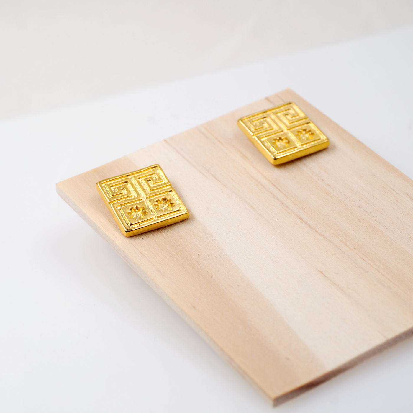 Greek Key stud-earrings — Earrings from Toolittle — additional view 4