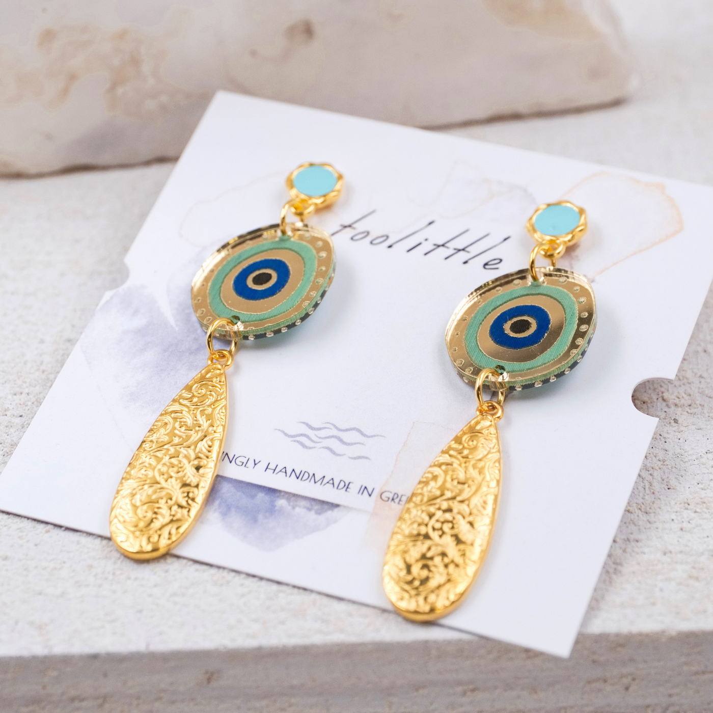 Plexiglass Evil Eye Earrings — Earrings from Toolittle — additional view 2