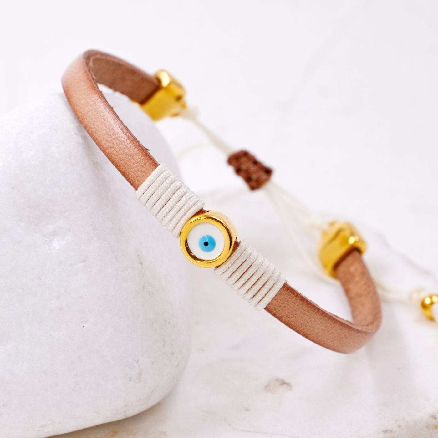 Evil Eye Leather Bracelet — Bracelets from Toolittle — additional view 3