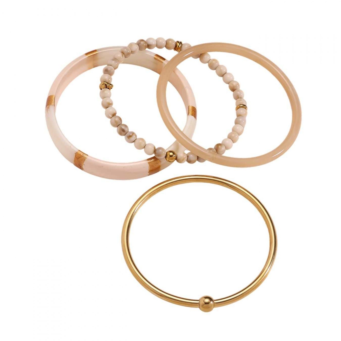 Set of Stainless Steel Bracelet - Beige — Bracelets from Toolittle — additional view 4