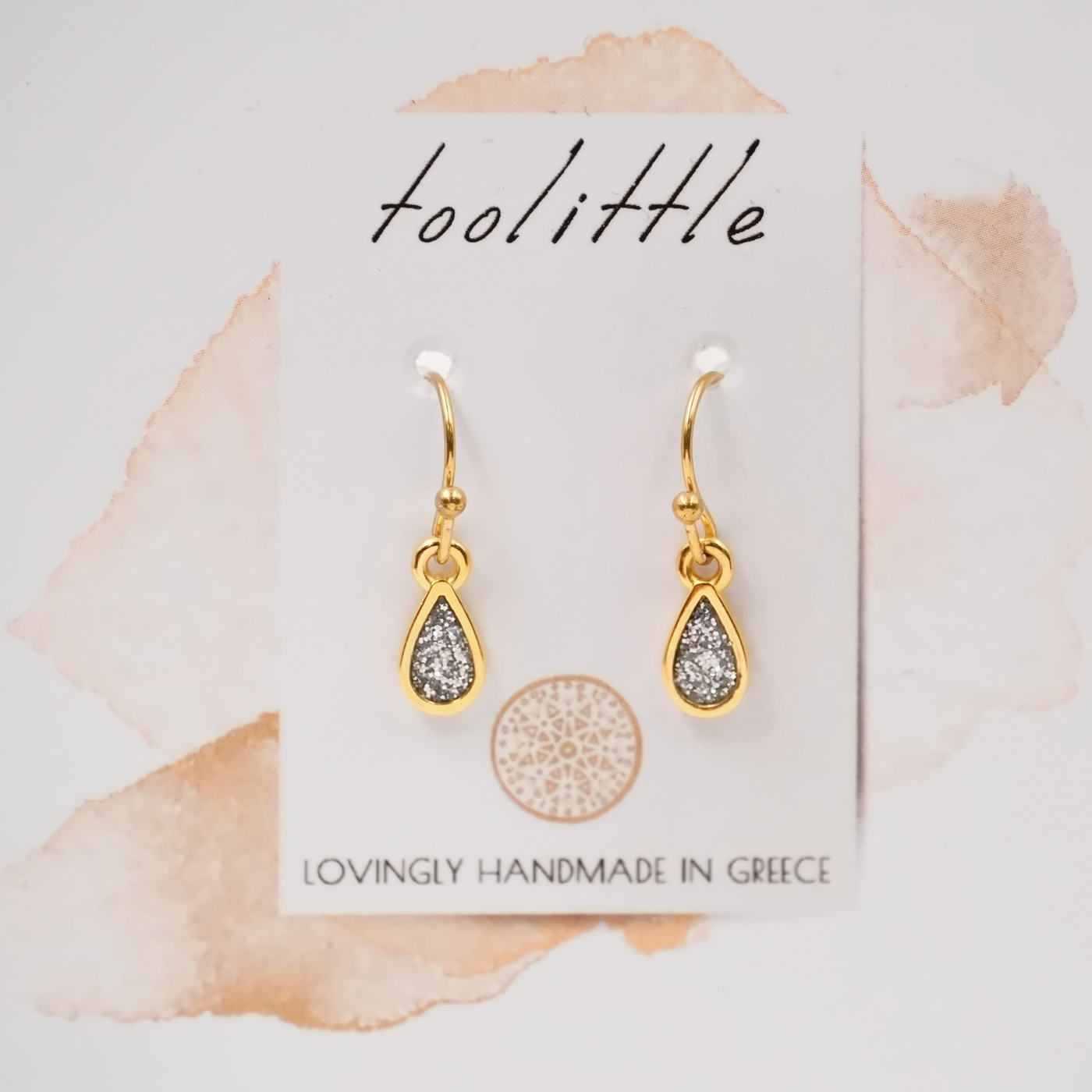 Earrings with Glittered Enamel
