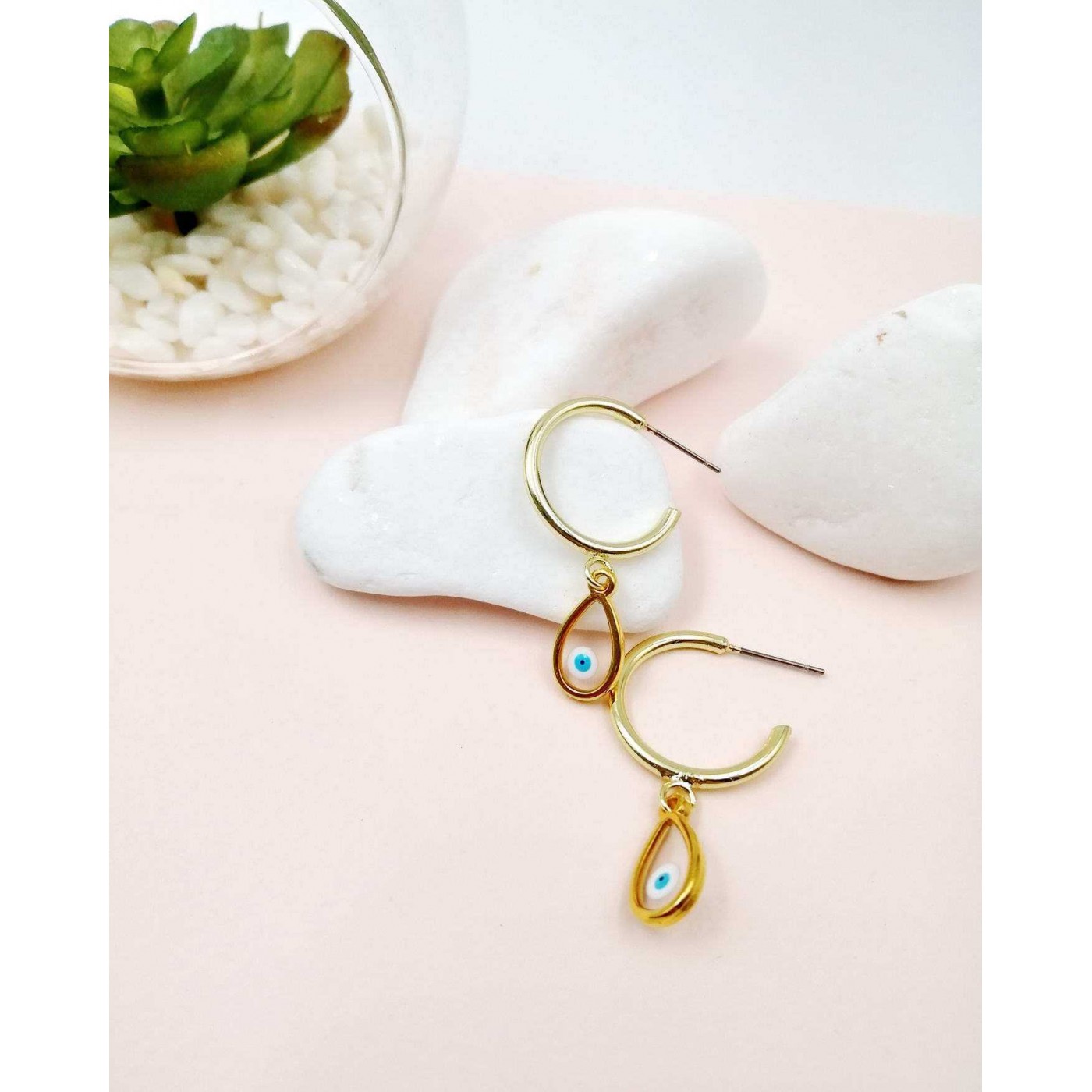 Voutoumi Evil Eye Hoops — Earrings from Toolittle — additional view 2