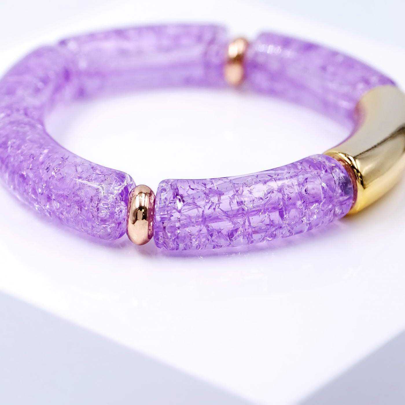 Resin purple beauty elastic bracelet — Bracelets from Toolittle — additional view 3