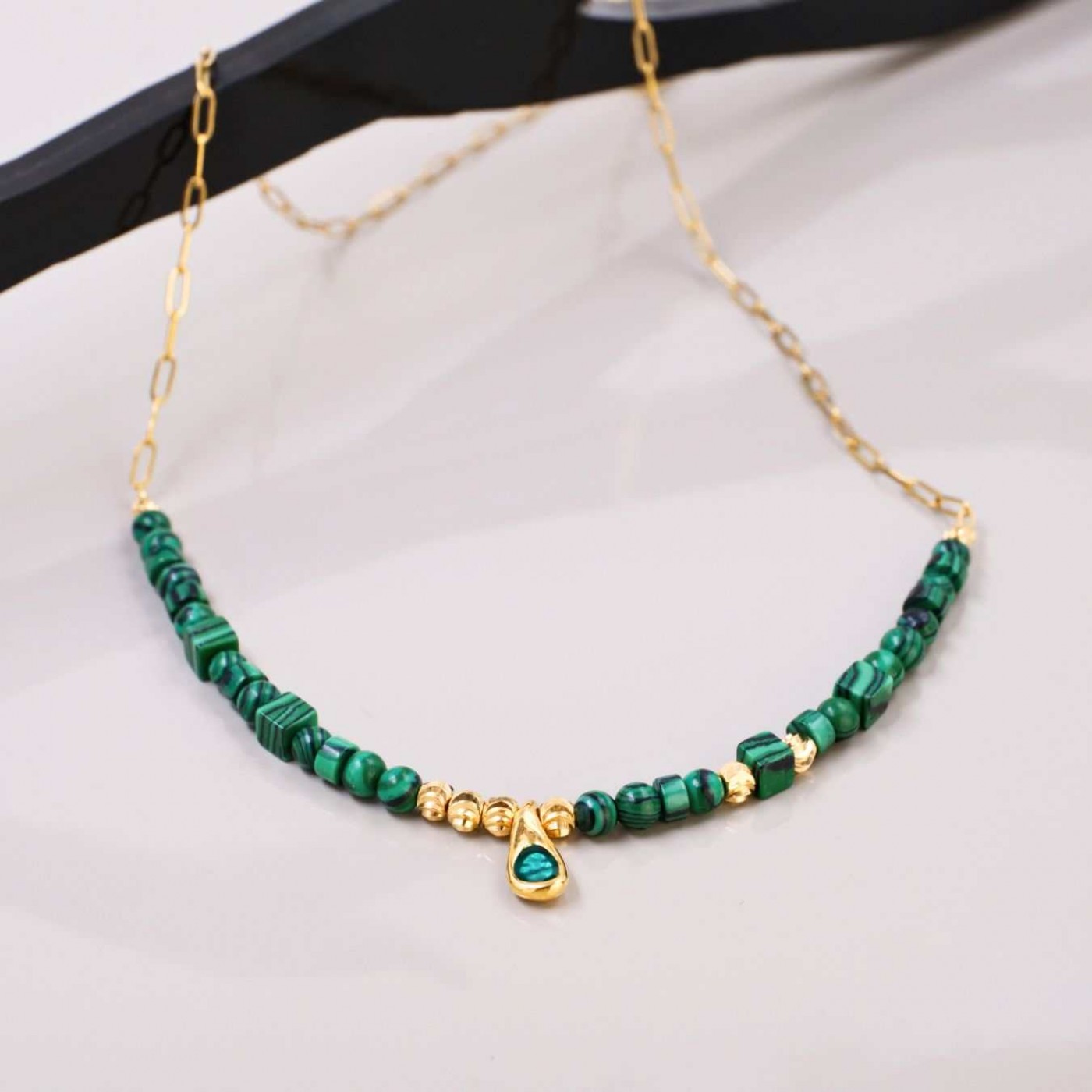 Malachite Jewel: Handmade Necklace