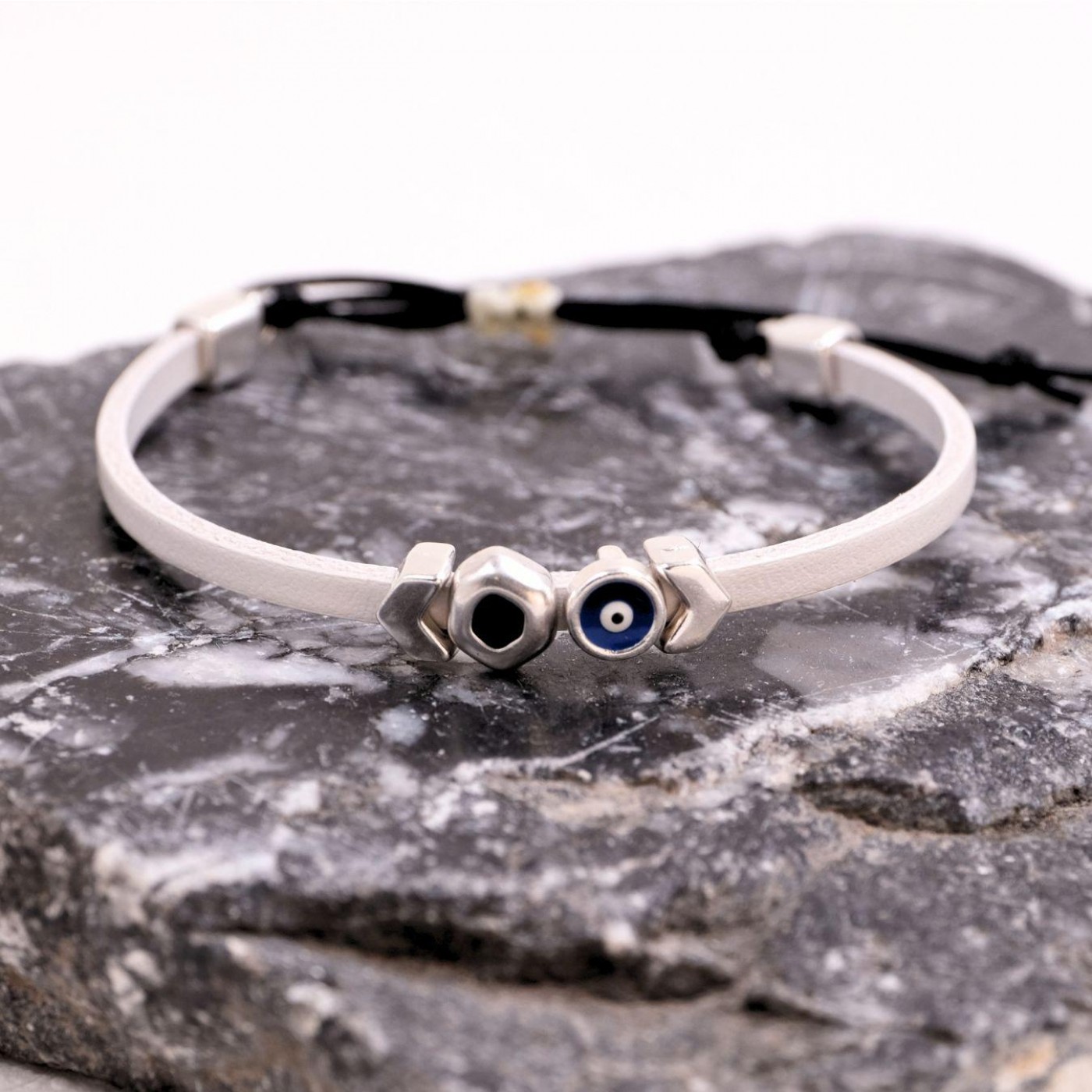 Men's Leather Bracelets | Evil Eye & Enamel — Bracelets from Toolittle — additional view 2