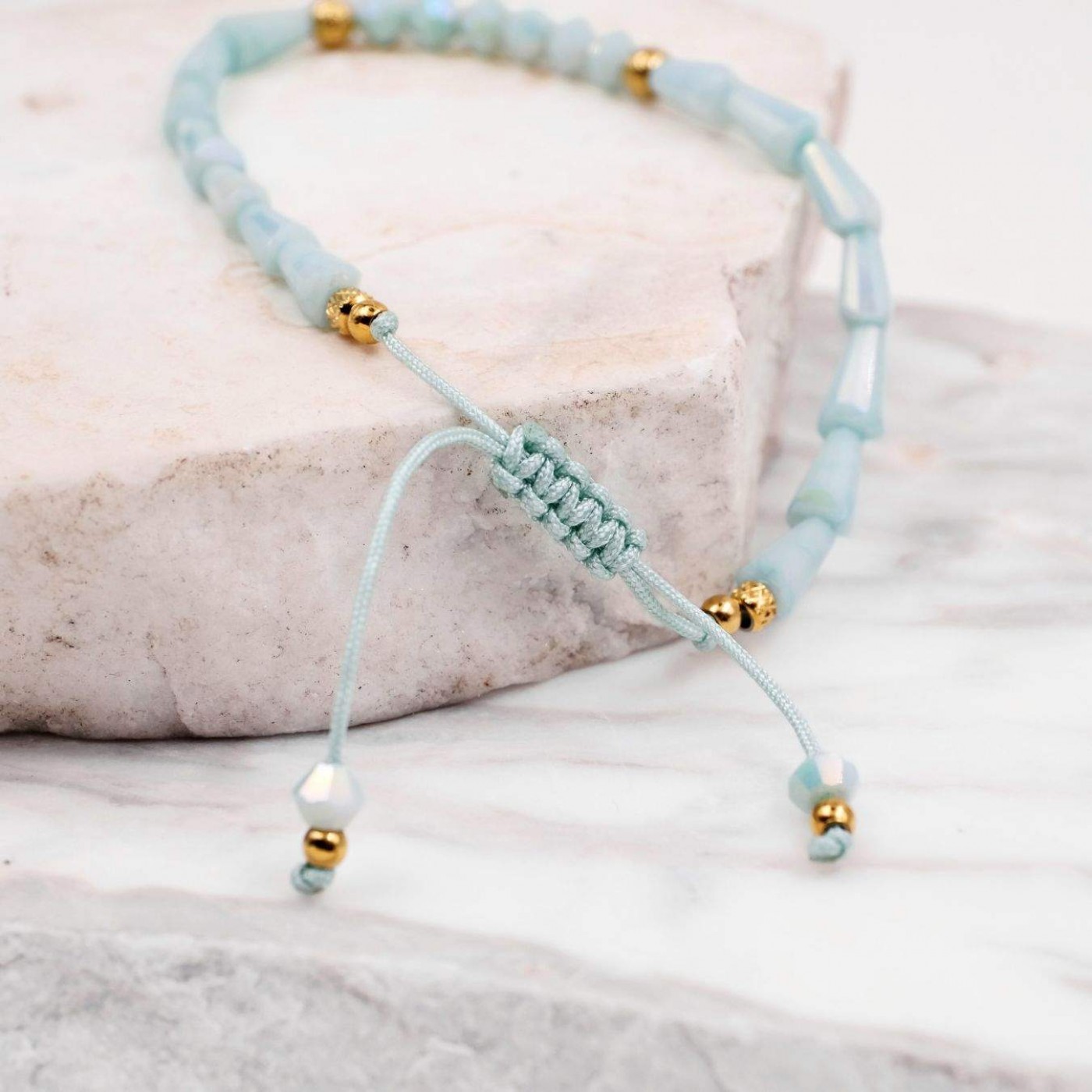 Macramé Bracelet with Crystals & Semiprecious Stones | Jade — Bracelets from Toolittle — additional view 7