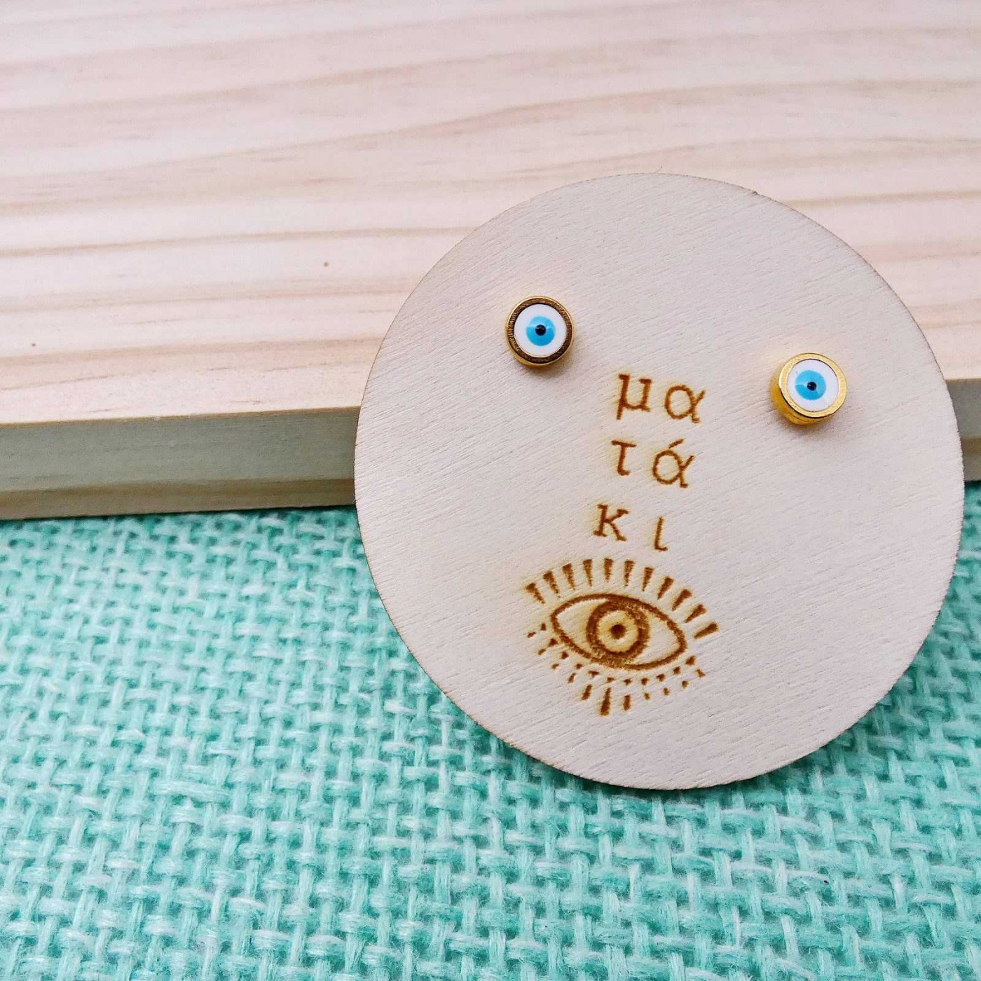 "It's all Greek to me" evil eye Earrings — Earrings from Toolittle — additional view 2