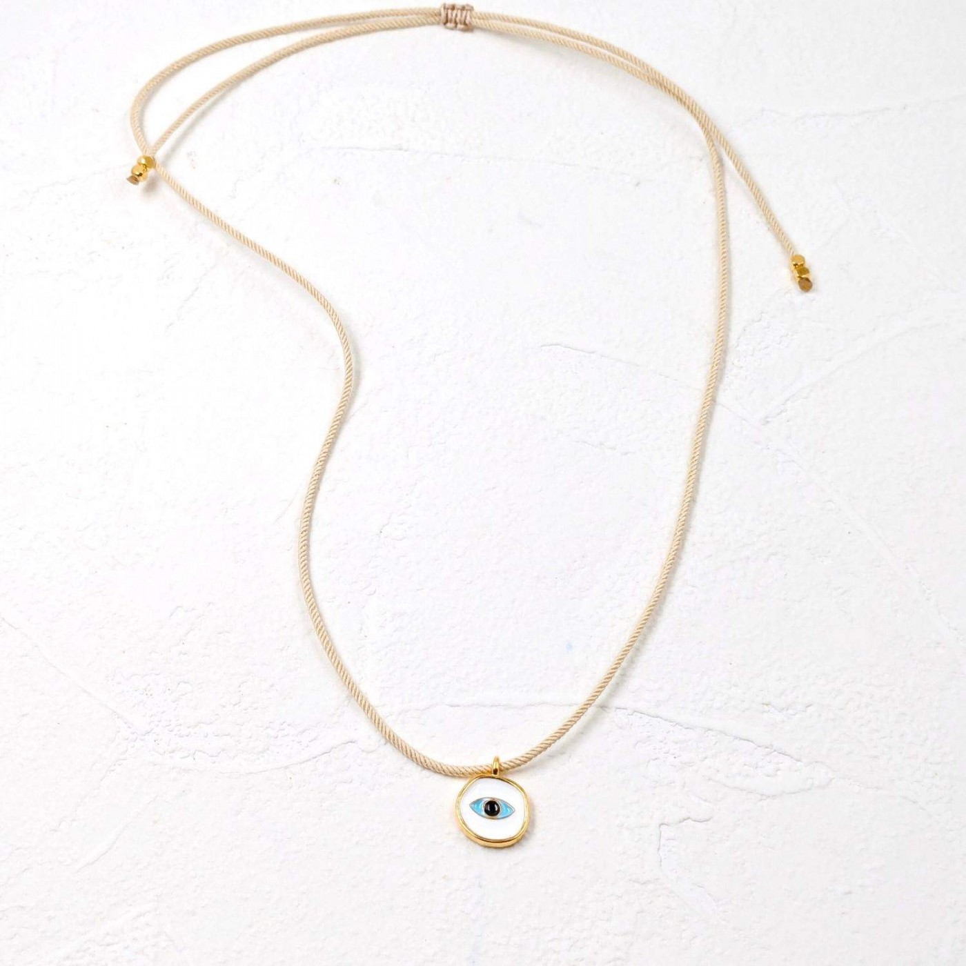 Cord Necklace with Enamelled Evil Eye — Necklaces from Toolittle — additional view 2