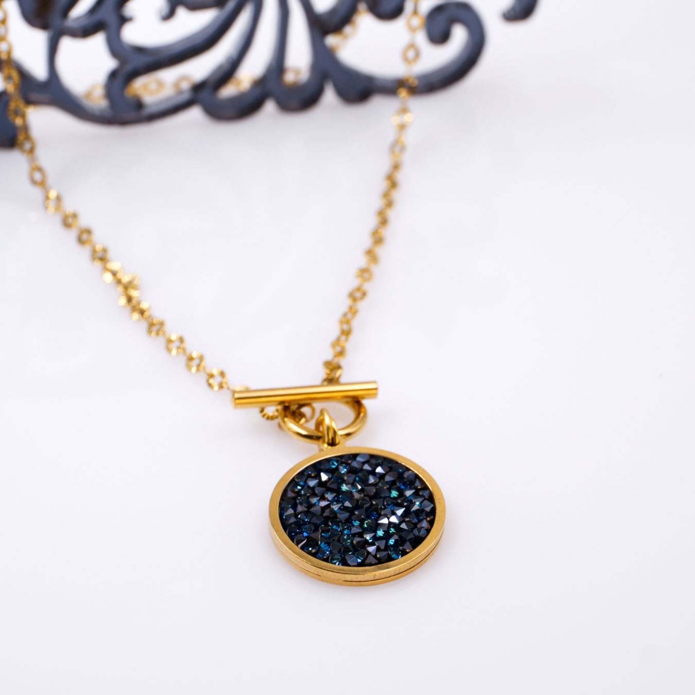 Steel Gold-plated Pendant- Swarovski Fine Rocks — Necklaces from Toolittle — additional view 3