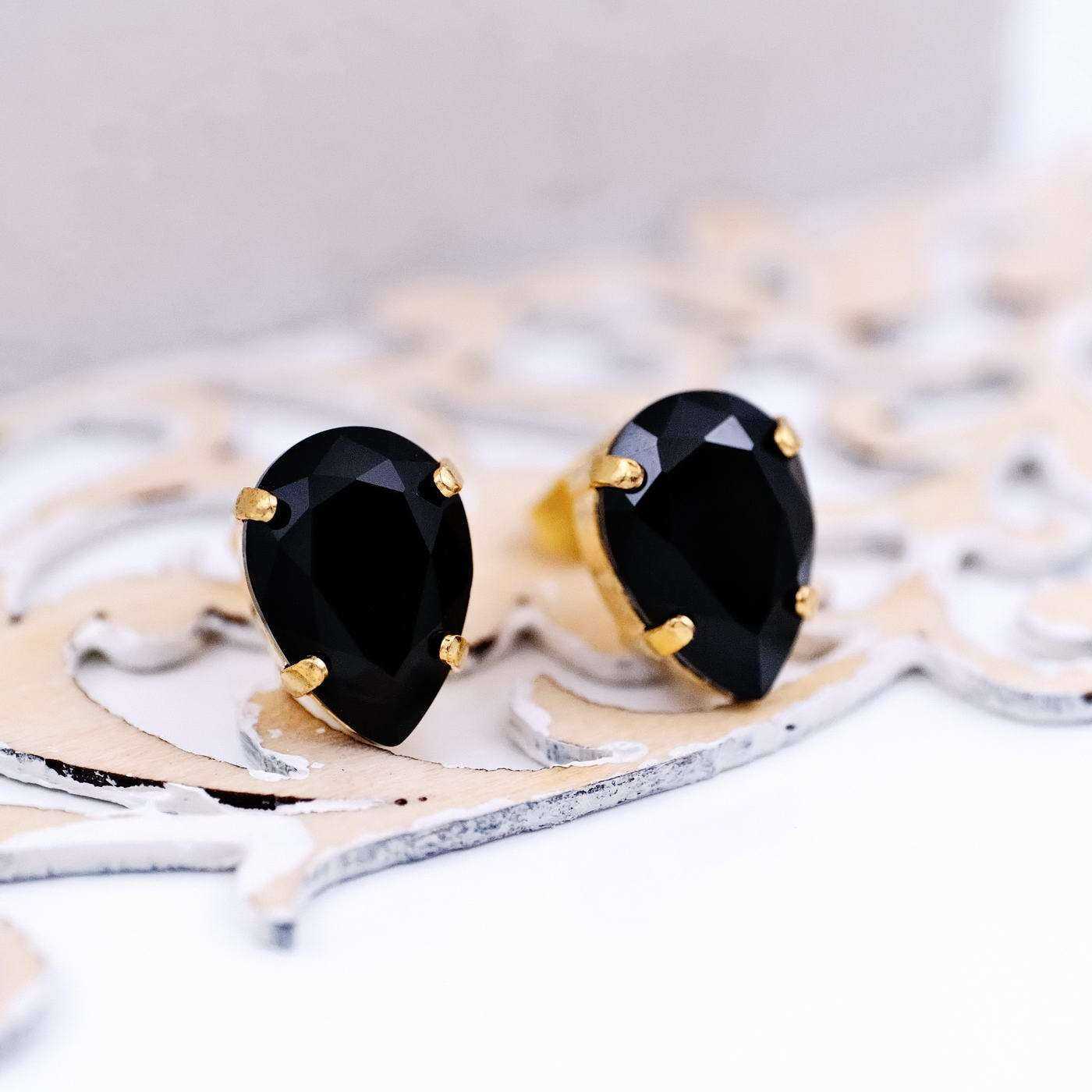 Stud earrings with crystals — Earrings from Toolittle — additional view 2