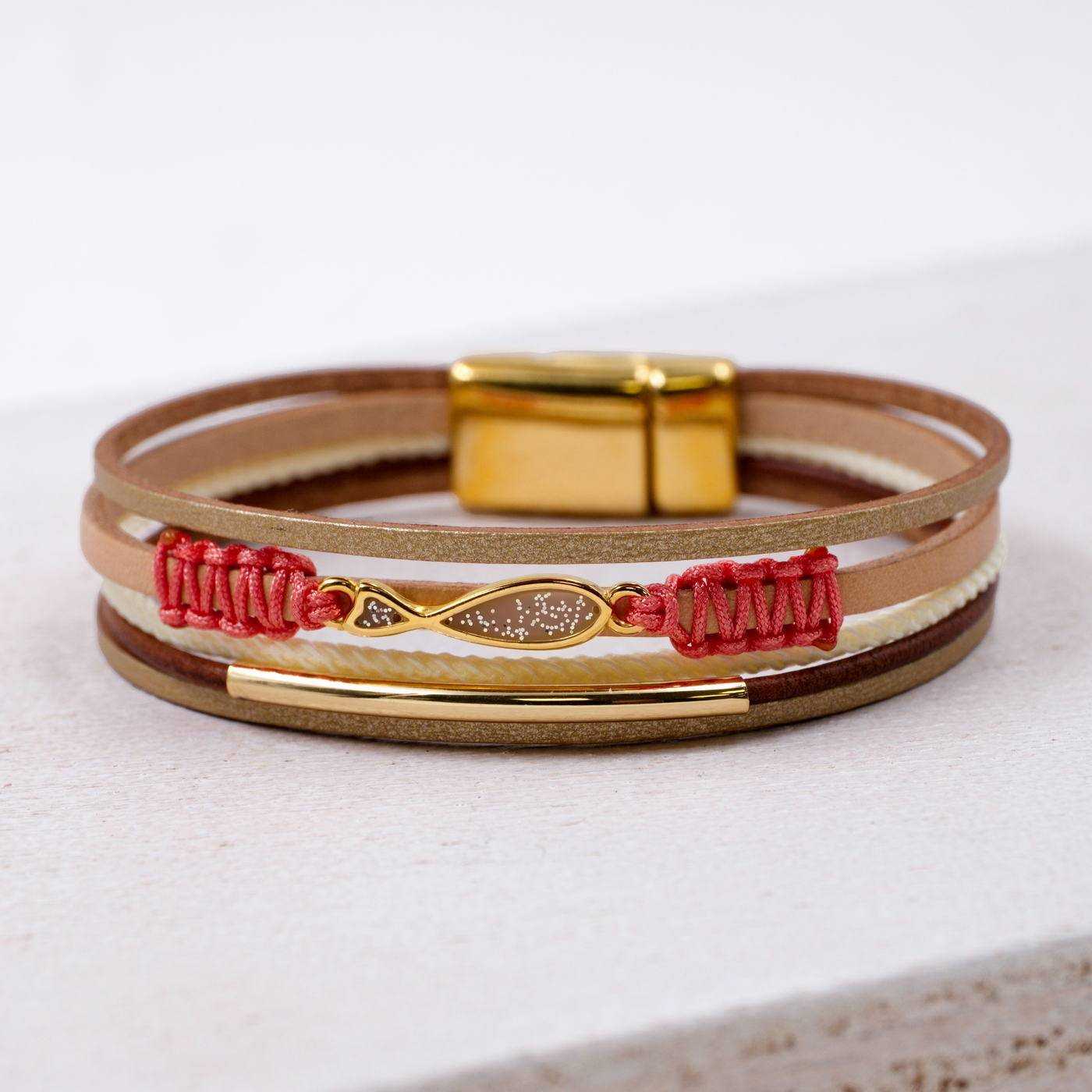 Enamelled Fish Leather Bracelet — Bracelets from Toolittle — additional view 4