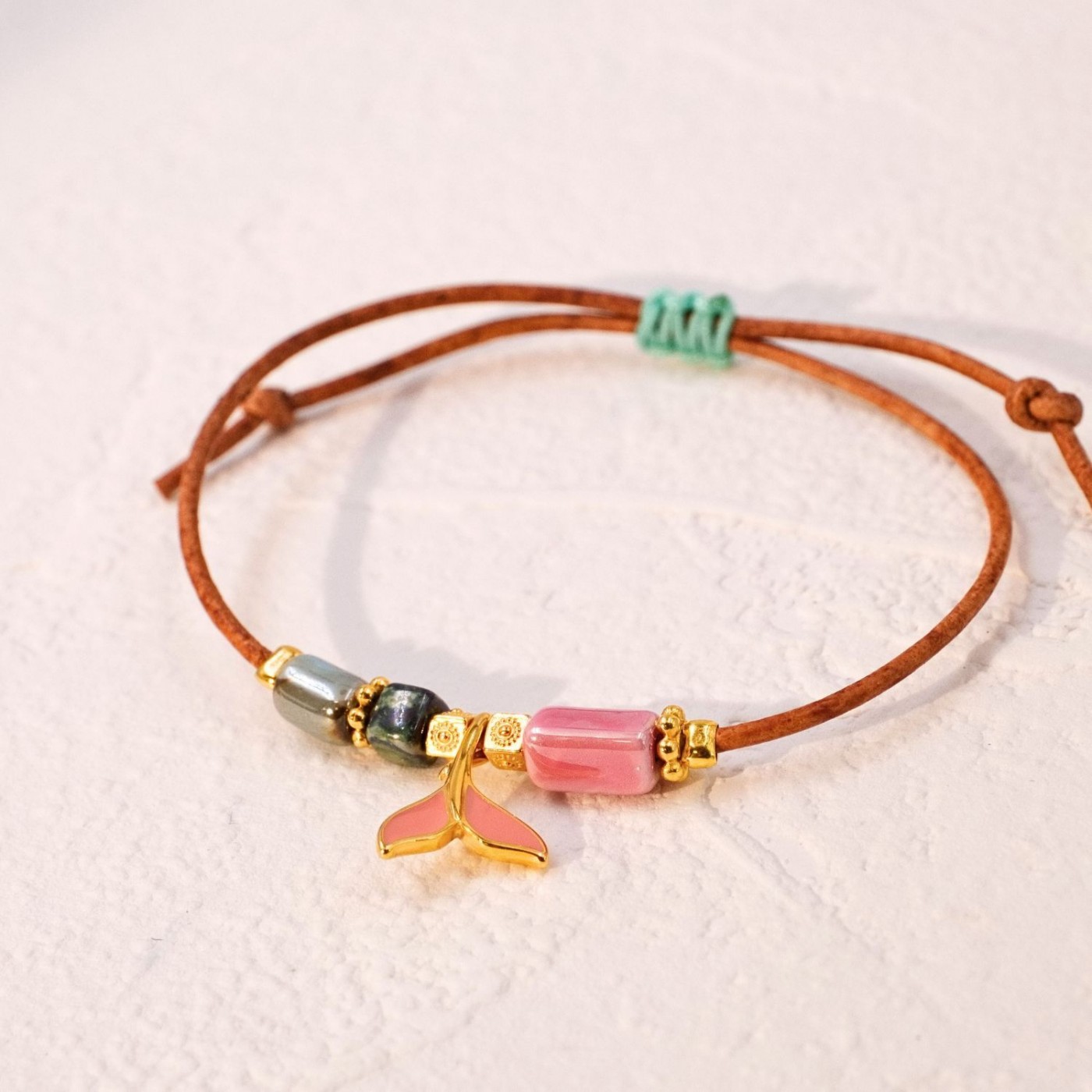 Makrame Bracelet with Enamelled Tail Fish — Bracelets from Toolittle — additional view 2