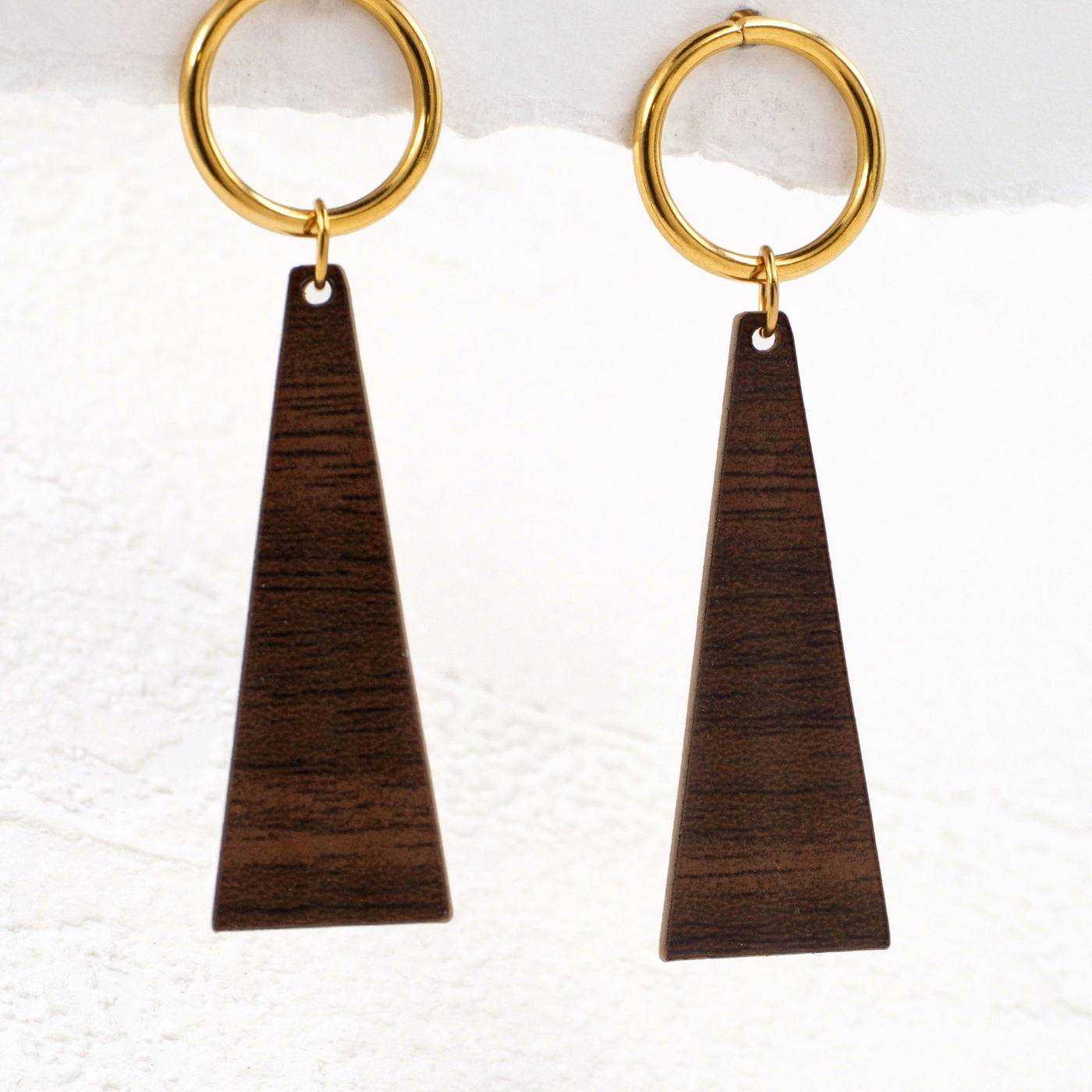 Plexiglass Wood Effect Earrings — Earrings from Toolittle — additional view 3