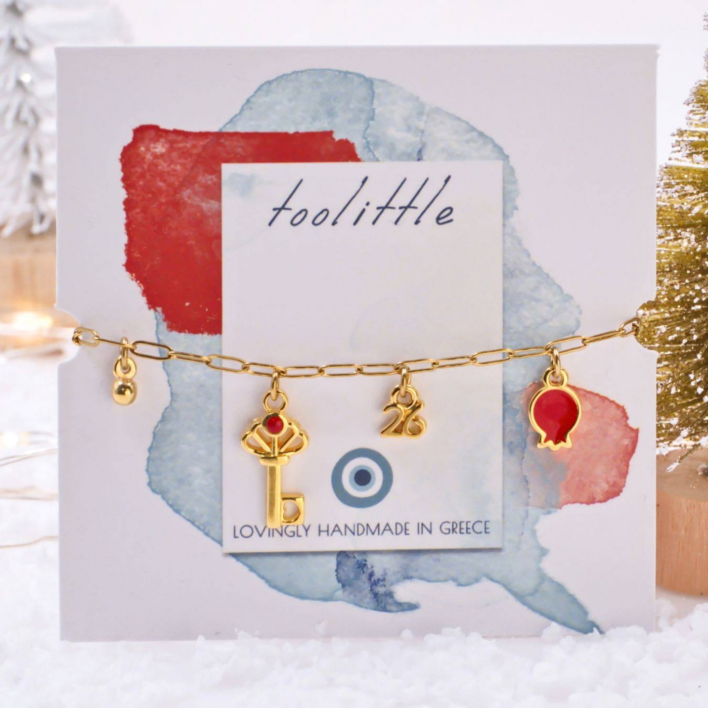 2026 Lucky Bracelet: Key & Enamelled Pomegranate — Pendants & charms from Toolittle — additional view 3