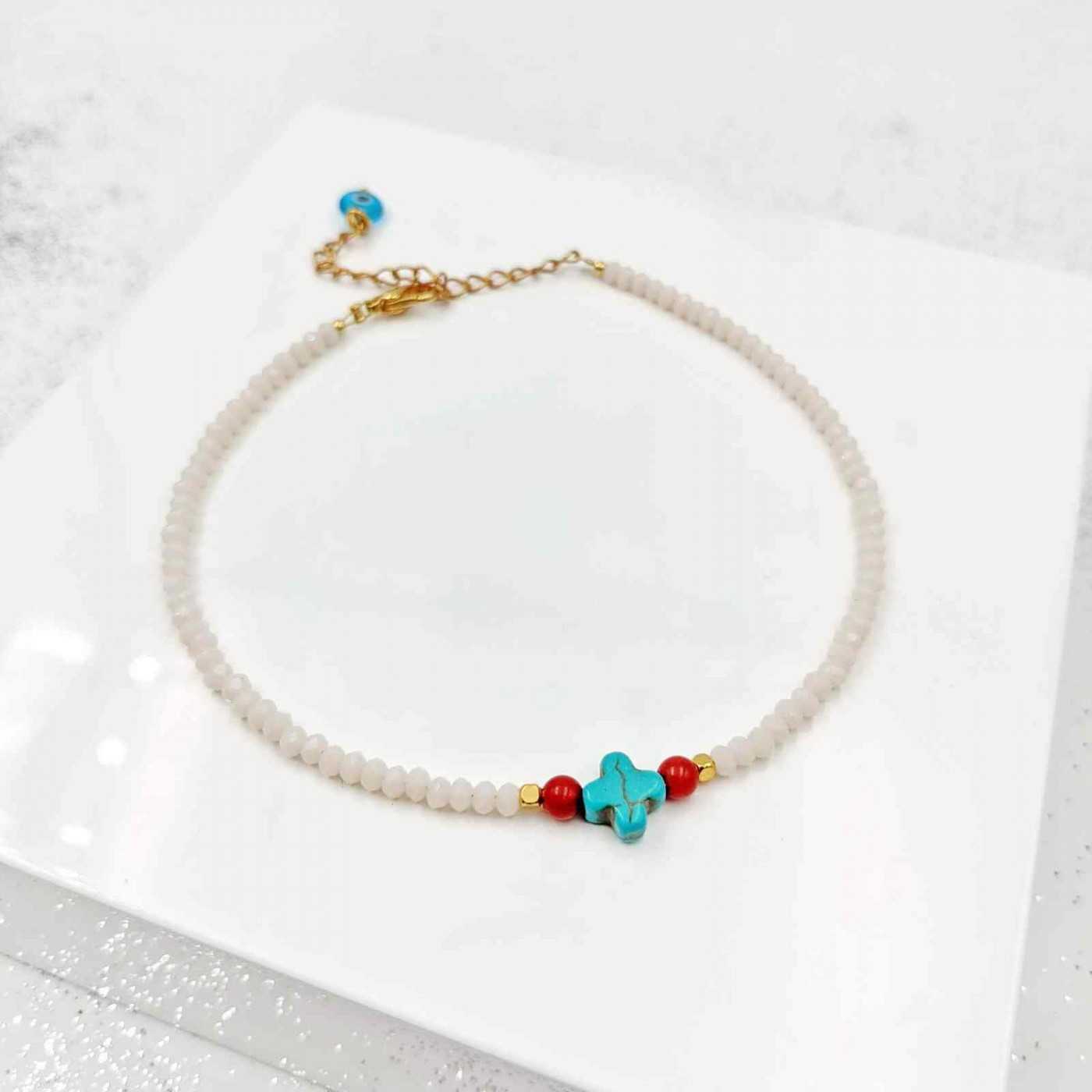 Howlite Crystal Anklet — Anklets from Toolittle — additional view 3