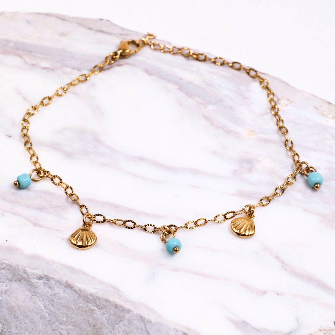 Stainless Steel Ankle Bracelet | Metal Sea Charms — Bracelets from Toolittle — additional view 3