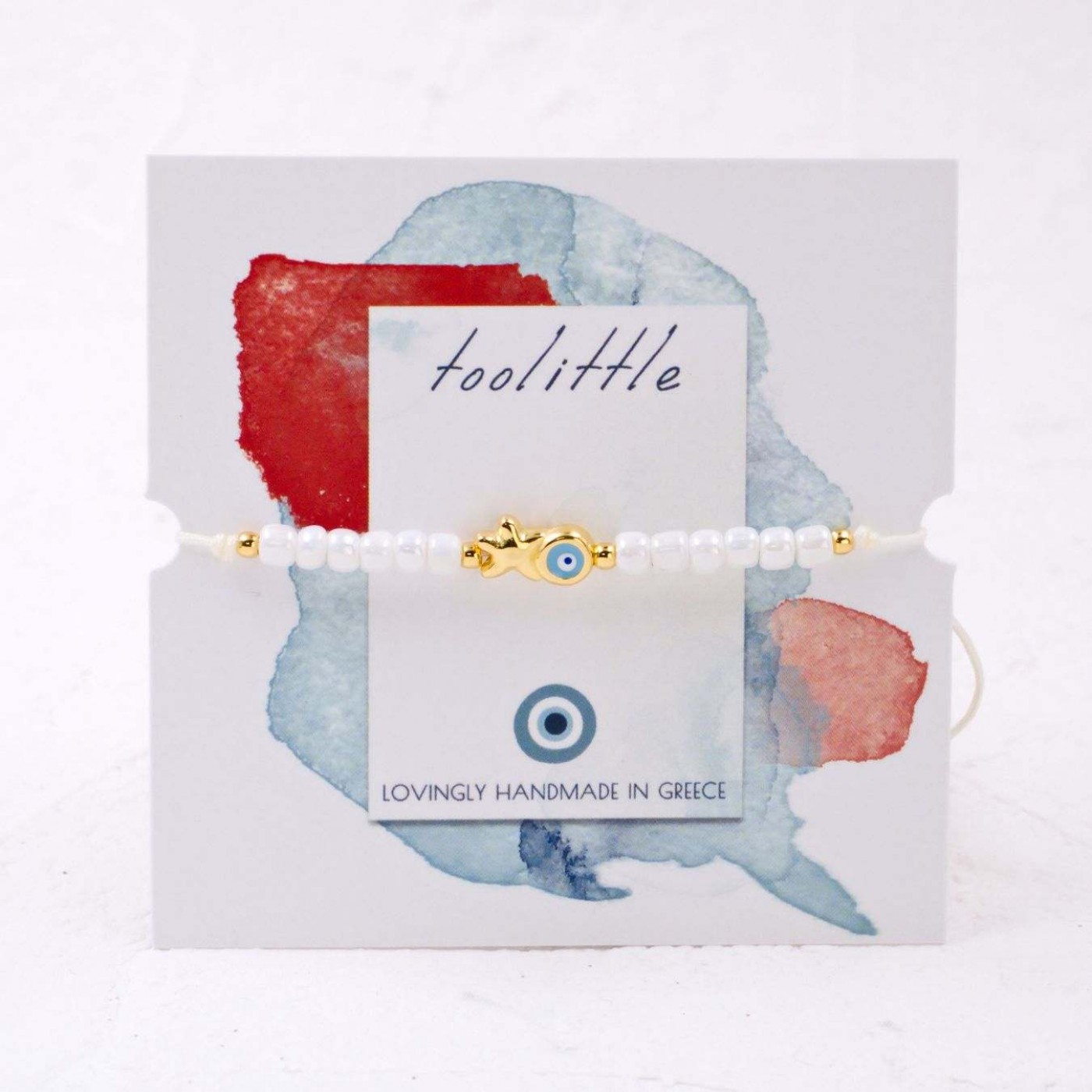 Macramé Bracelet with Gold-Plated Evil Eye & Starfish | Handmade — Bracelets from Toolittle — additional view 8
