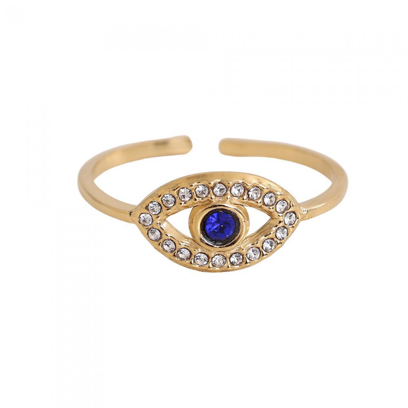 Stainless Steel Ring | Zircon Evil Eye — Rings from Toolittle — additional view 2