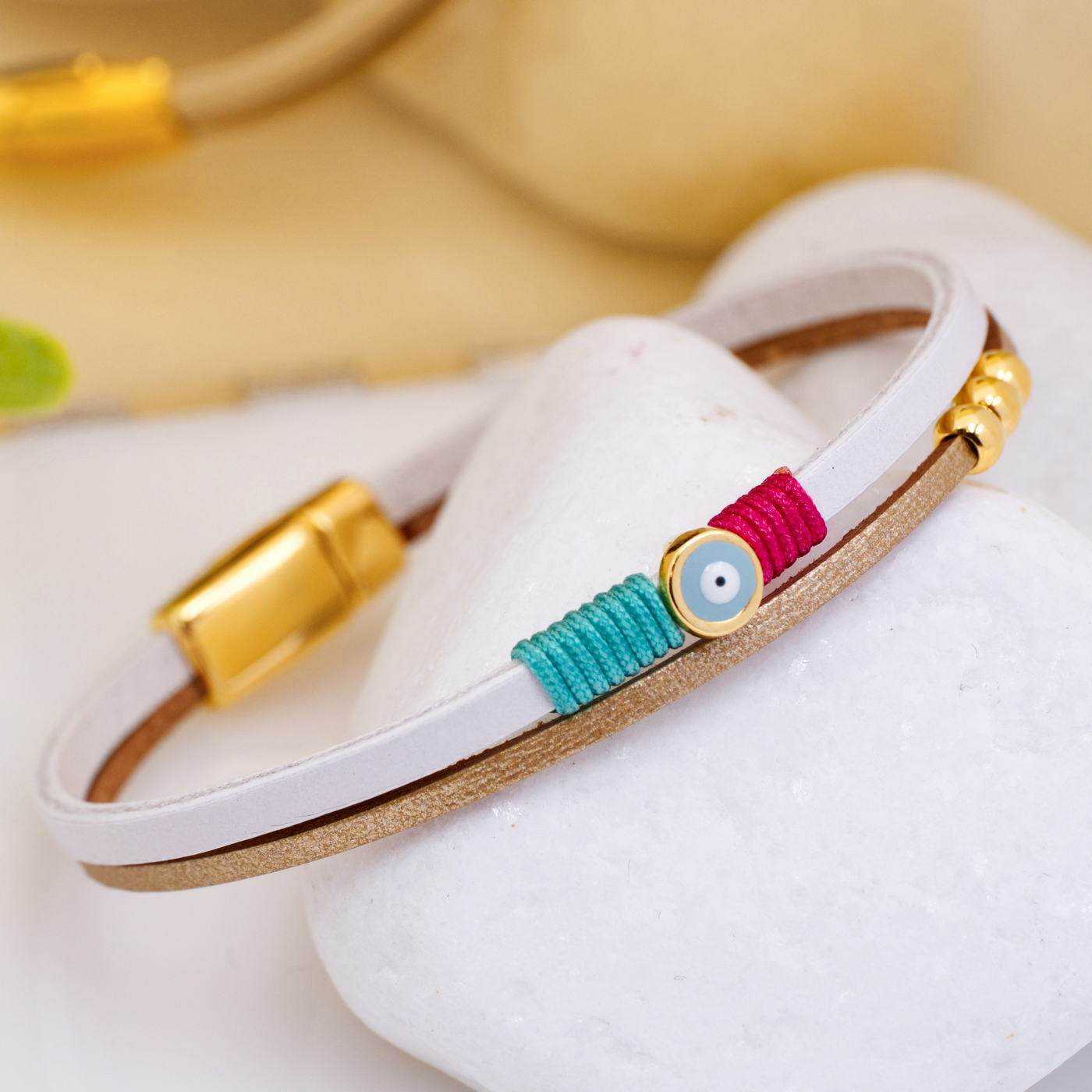 Evil Eye Leather Bracelet — Bracelets from Toolittle — additional view 4