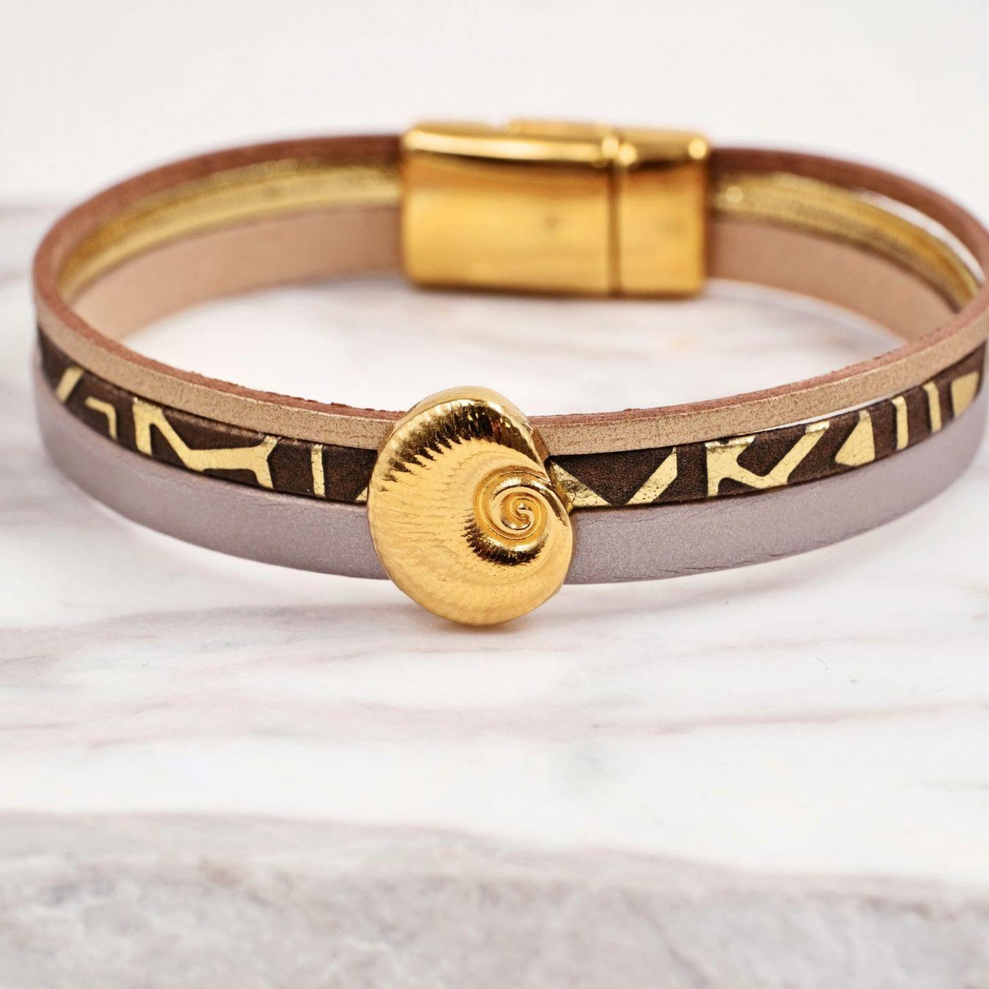 Women's Bracelet | Multi Leather & Sea Shell — Bracelets from Toolittle — additional view 4