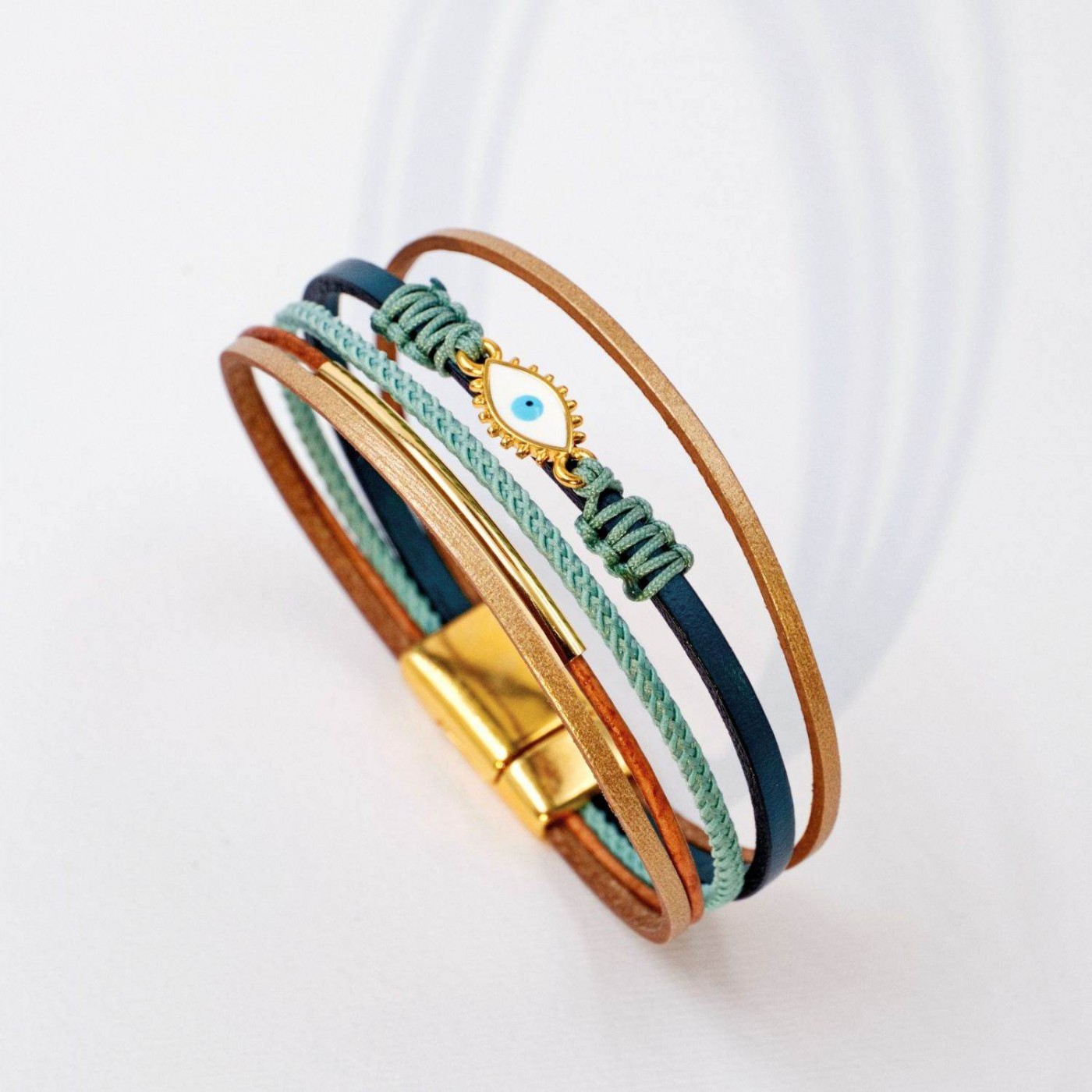 Evil Eye Leather Bracelet — Bracelets from Toolittle — additional view 2
