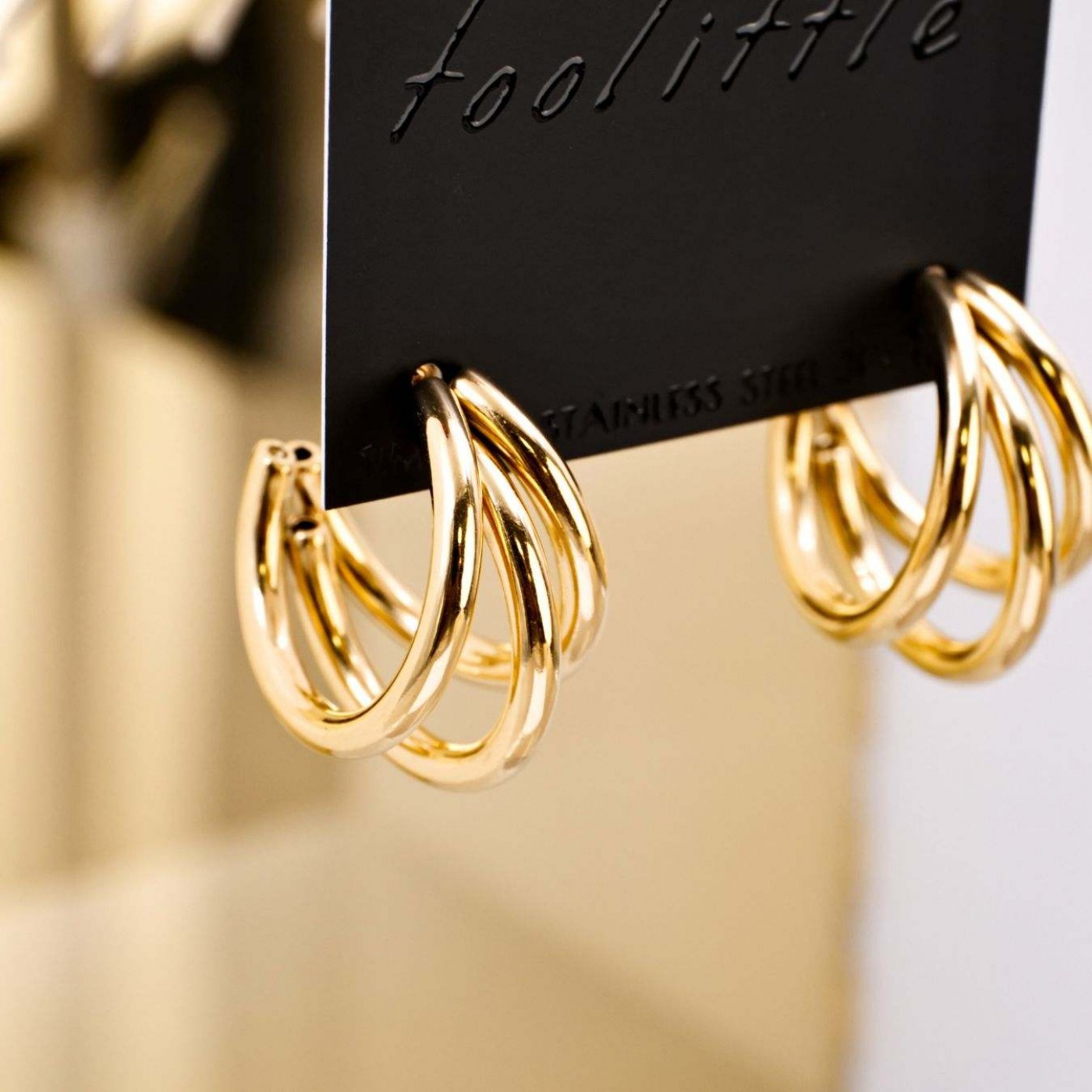 Gold-Plated Hoop Earrings – Timeless Elegance — Earrings from Toolittle — additional view 4
