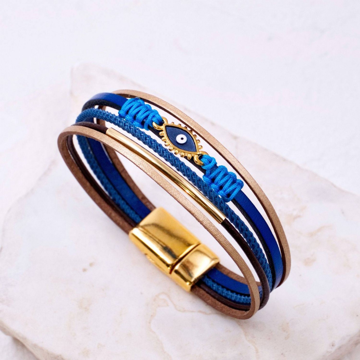 Evil Eye Leather Bracelet — Bracelets from Toolittle — additional view 3
