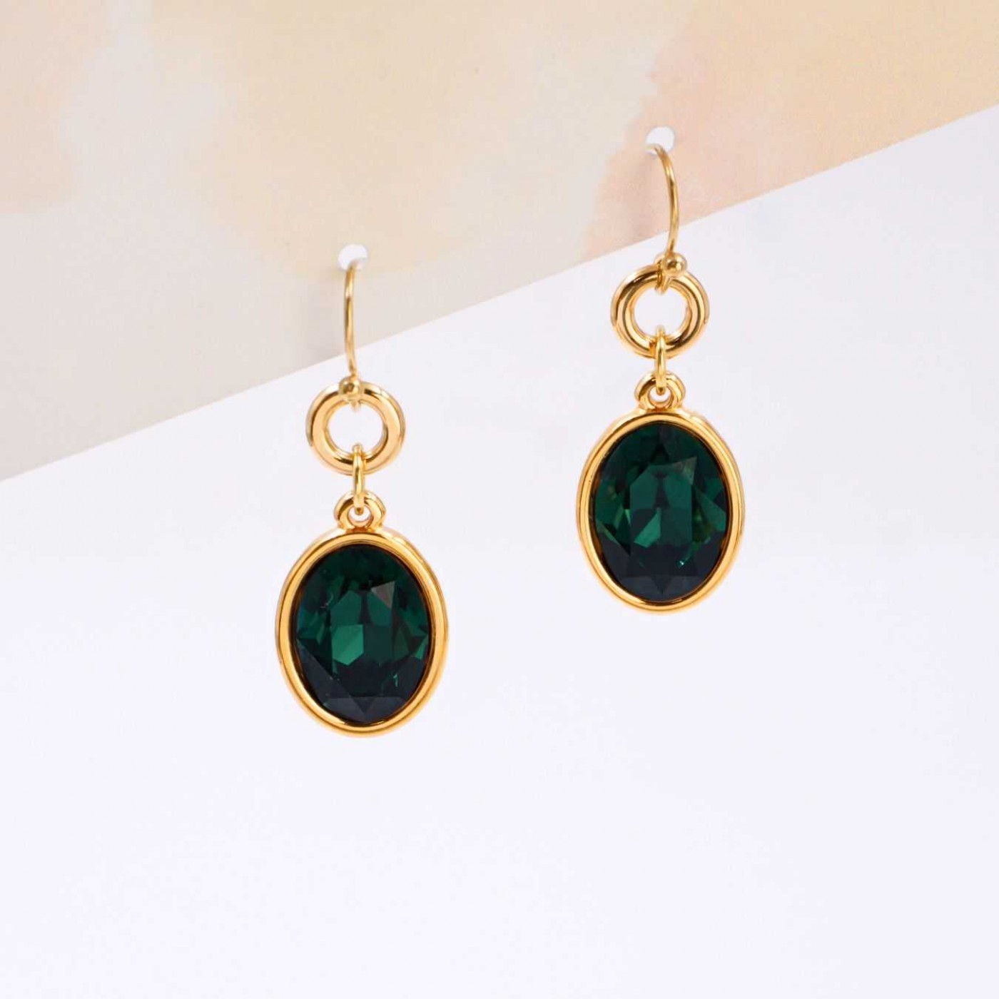 Earrings with Oval Swarovski Crystals — Earrings from Toolittle — additional view 2