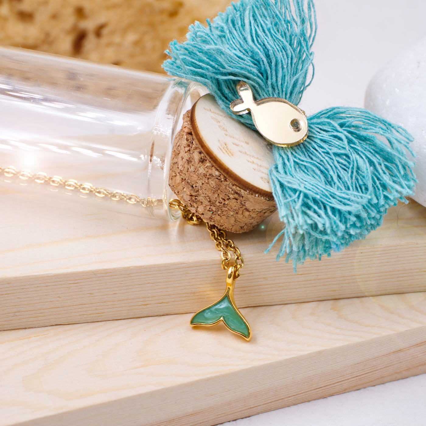 Fish Bottle gold-plated necklace — Necklaces from Toolittle — additional view 2