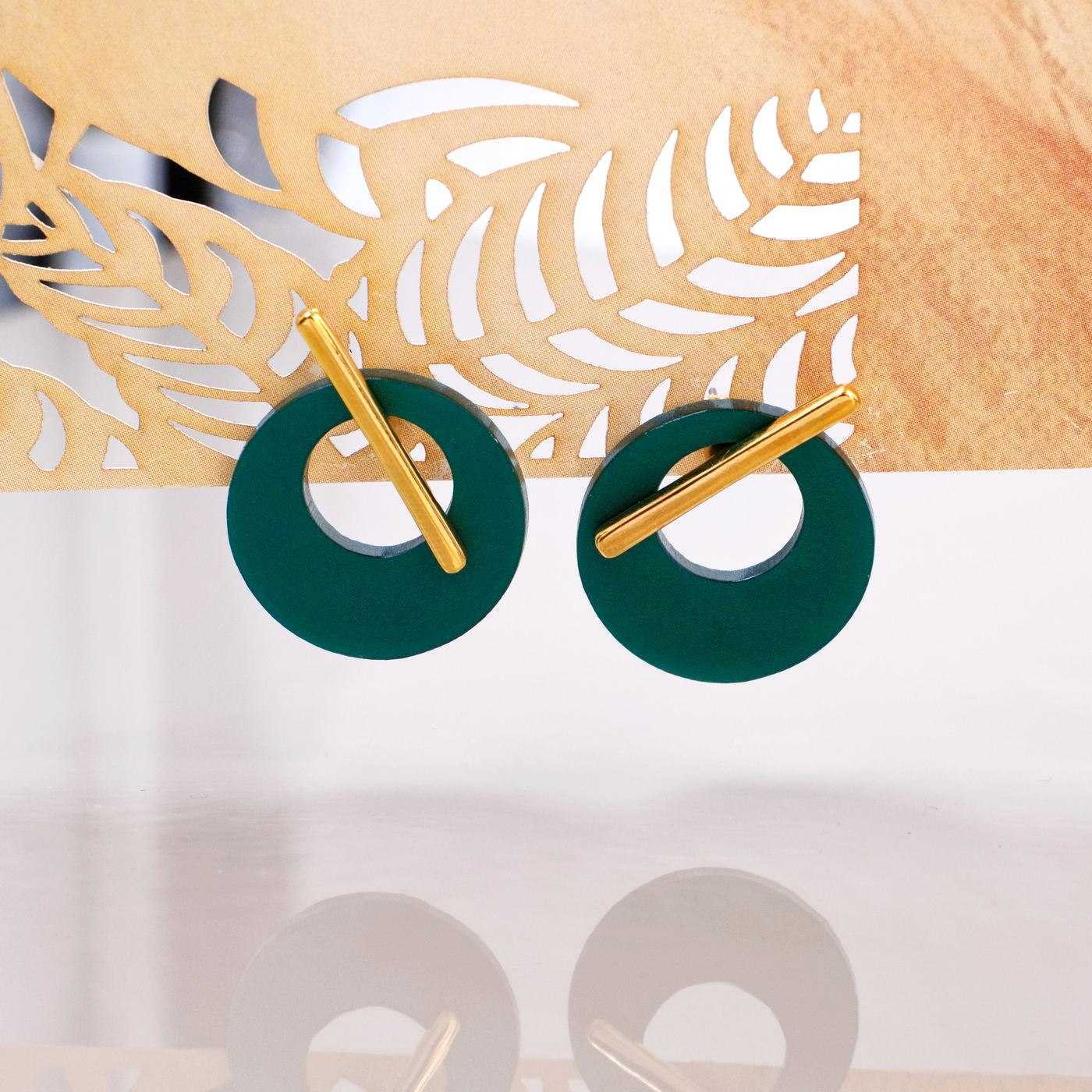 Plexiglass Round Double-side Earrings — Earrings from Toolittle — additional view 2