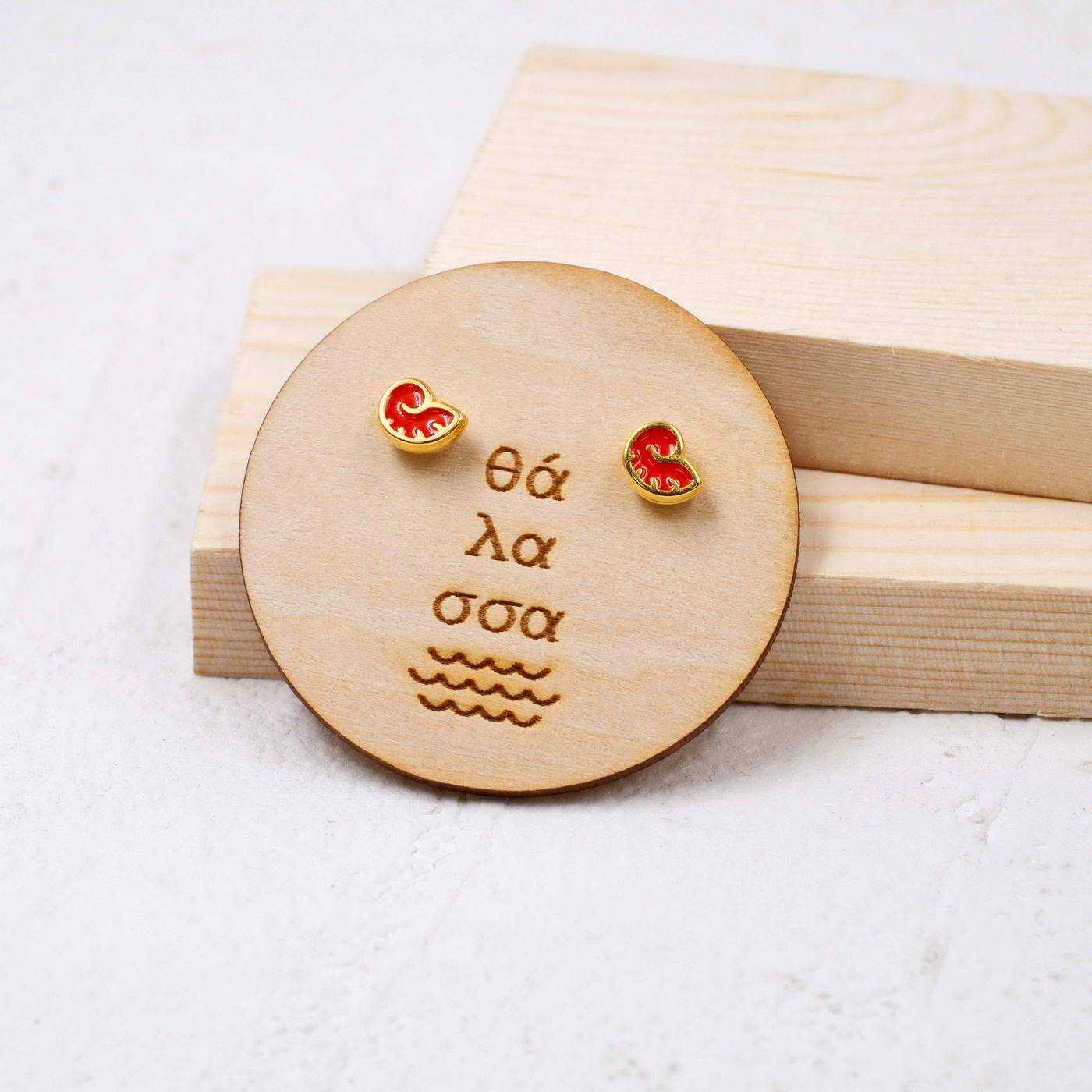 Shell Stud Earrings — Earrings from Toolittle — additional view 3