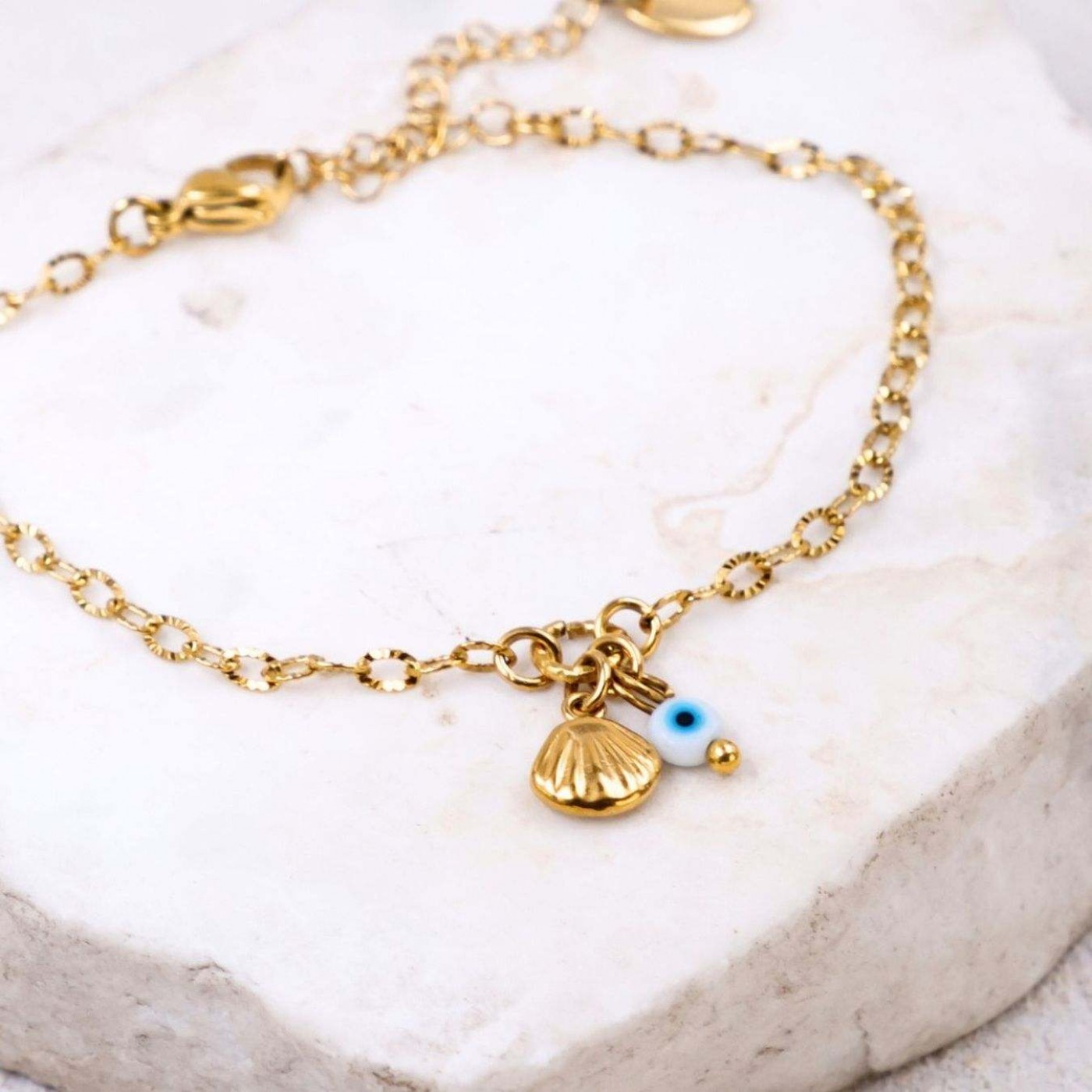 Stainless Steel Jewelry: Gold-plated Bracelet - Sea Shell & Eye — Bracelets from Toolittle — additional view 4