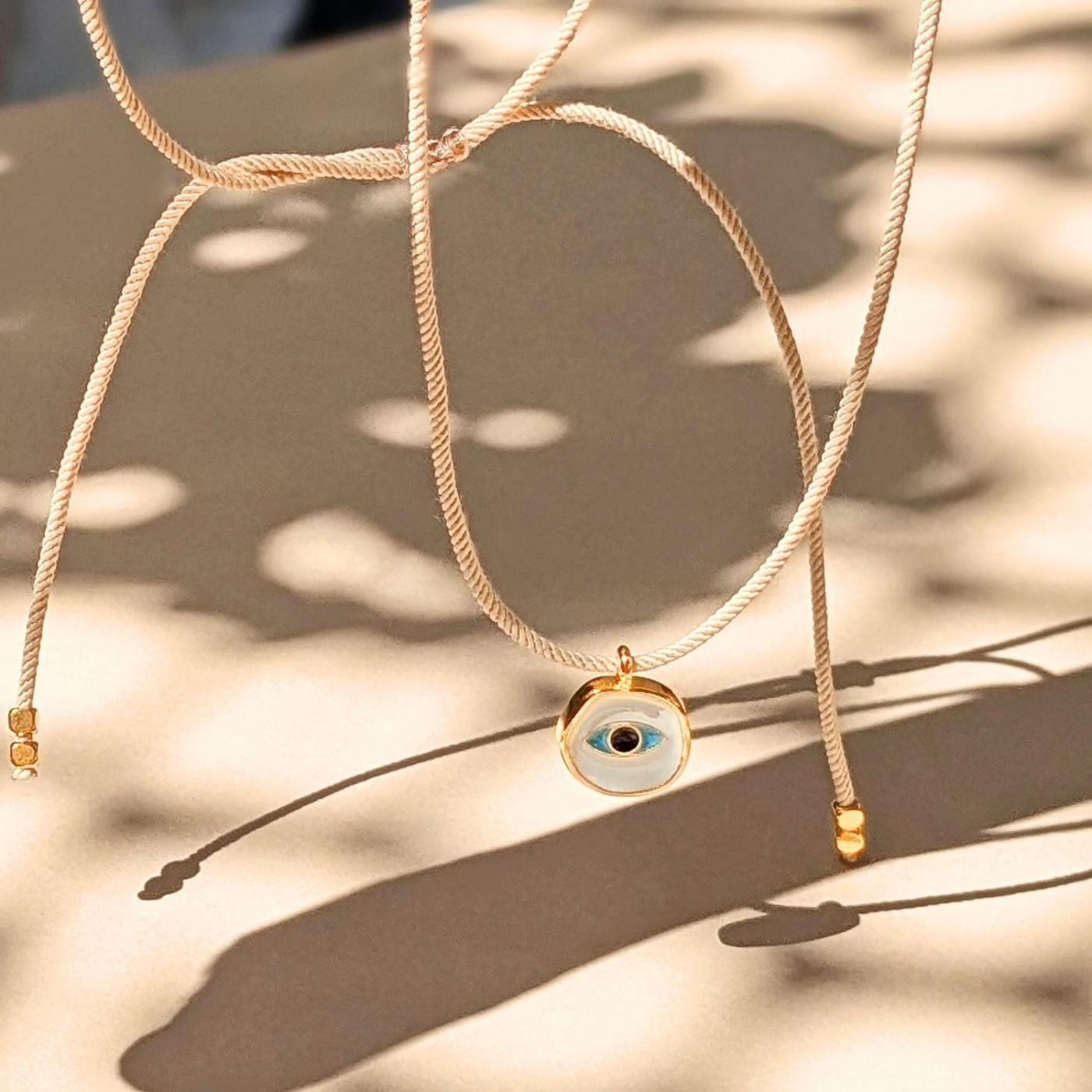 Cord Necklace with Enamelled Evil Eye — Necklaces from Toolittle — additional view 3