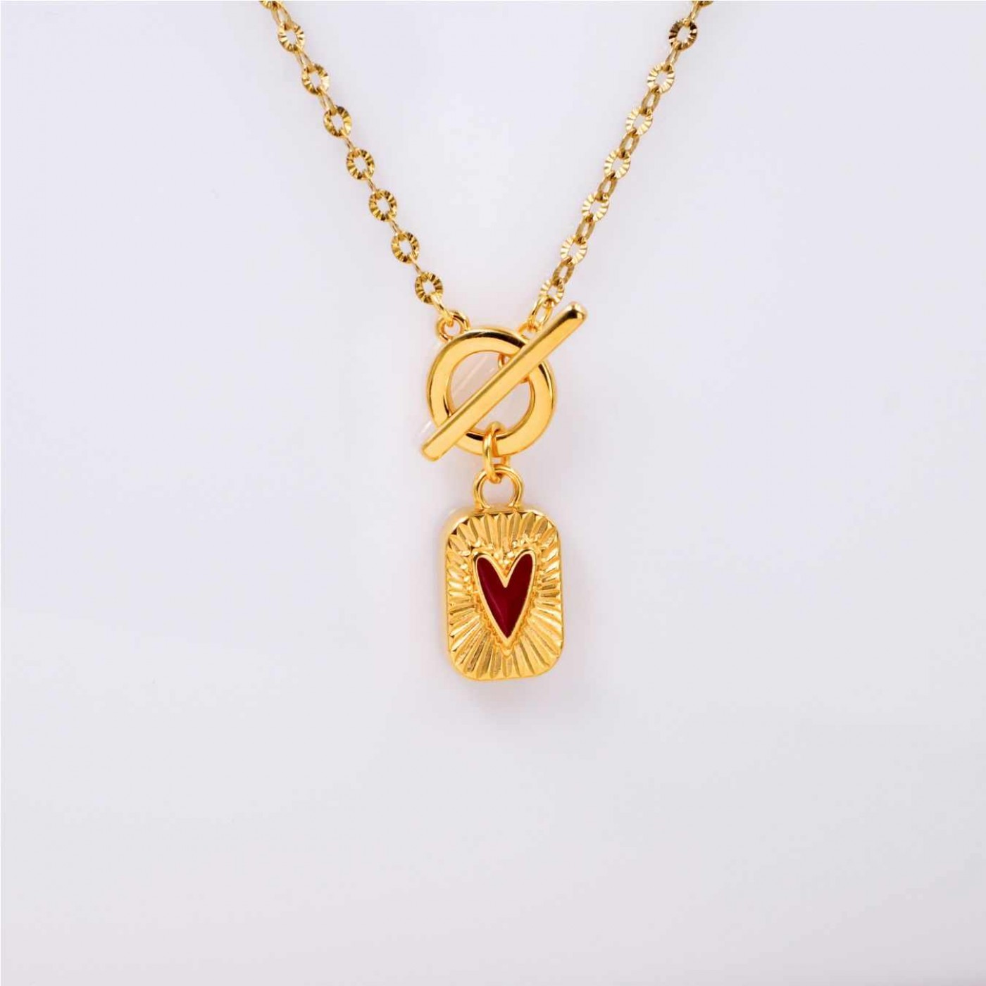 Toggle Clasp: Gold-plated Necklace - Heart — Necklaces from Toolittle — additional view 5
