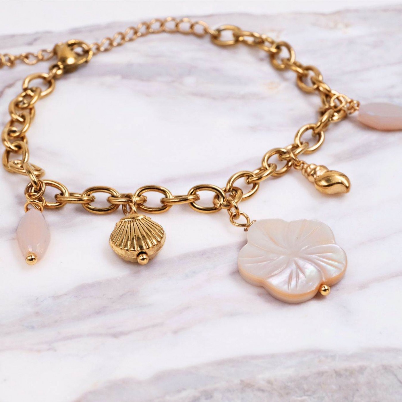 Stainless Steel Jewelry: Resin Flower & Sea Charms — Bracelets from Toolittle — additional view 3