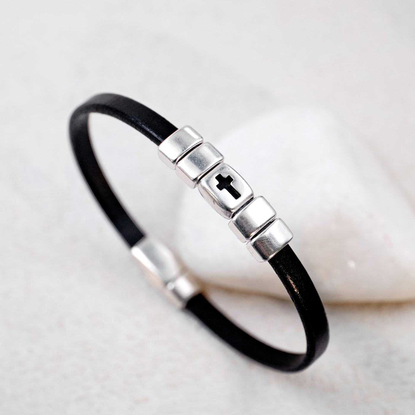 Cross Leather Men's Bracelet — Bracelets from Toolittle — additional view 2