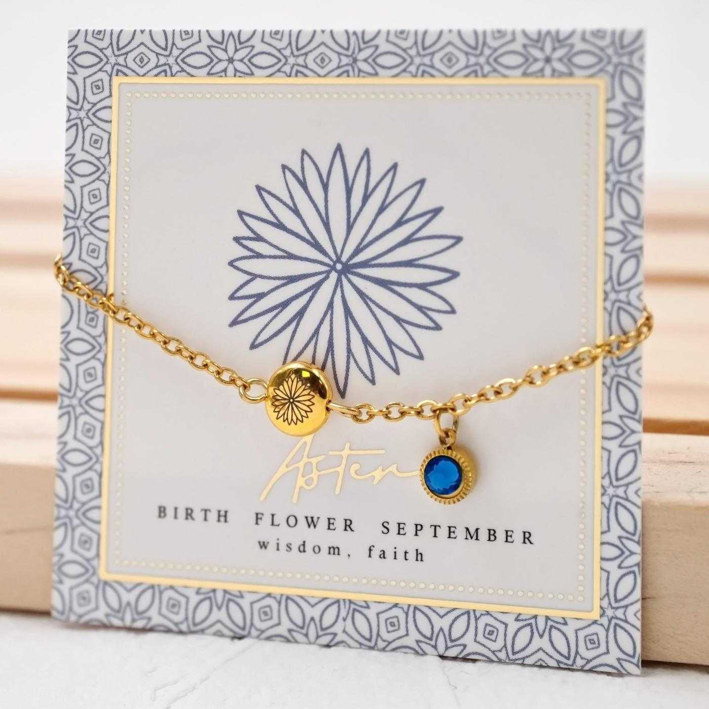 Bracelet with Birth Flower - September — Bracelets from Toolittle — additional view 2