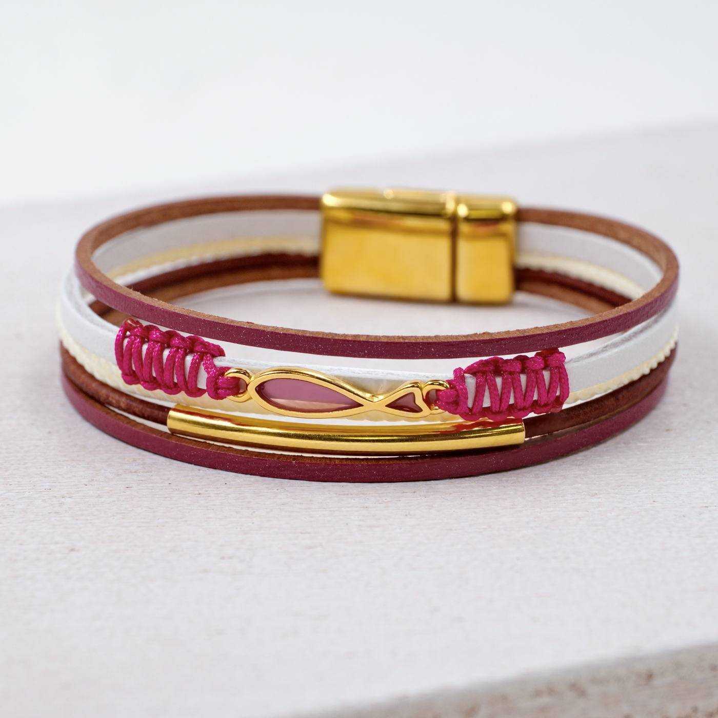 Enamelled Fish Leather Bracelet