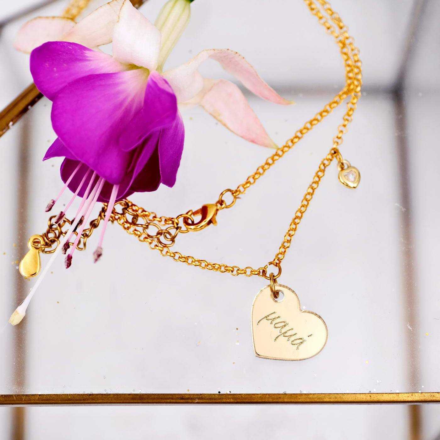 Double heart necklace for mom — Necklaces from Toolittle — additional view 5