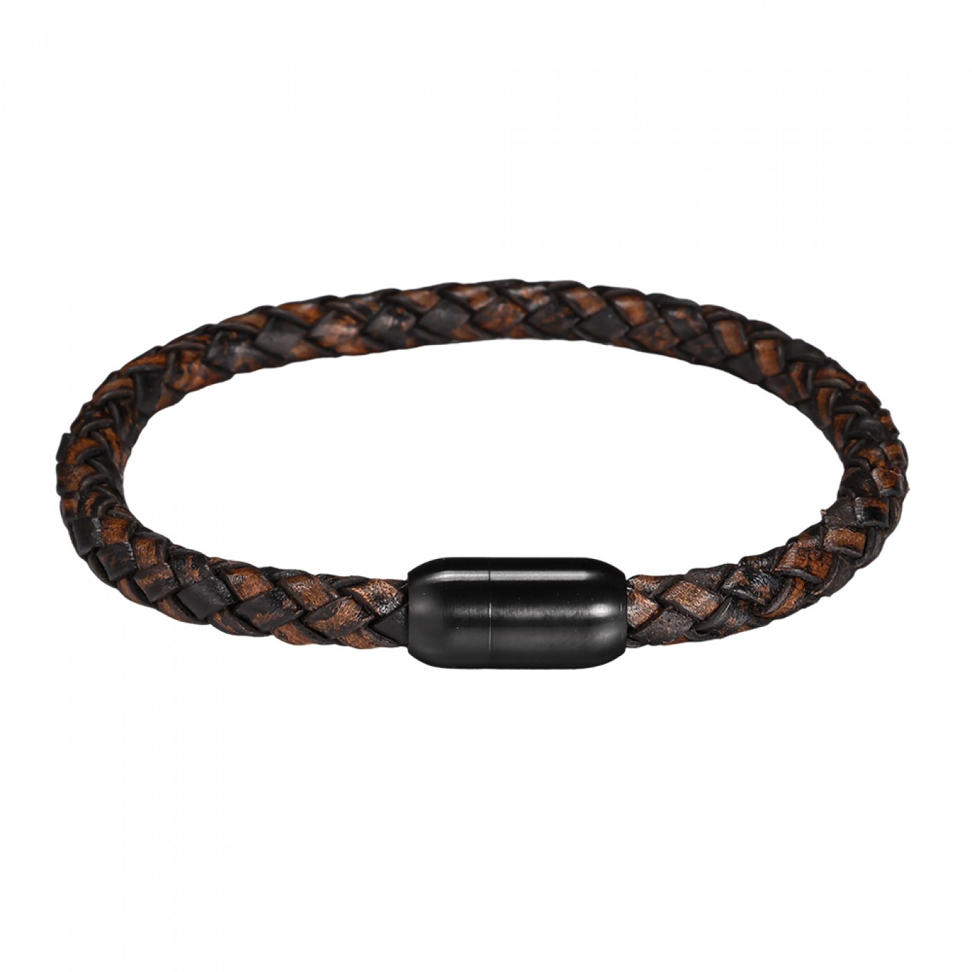 Men's Bracelet | Stainless Steel & Braided Leather — Bracelets from Toolittle — additional view 2