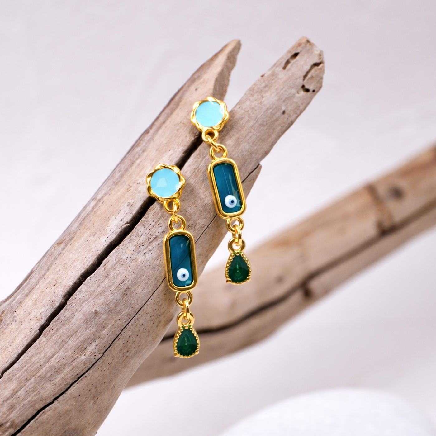Mid-sized earrings with enamel — Earrings from Toolittle — additional view 2