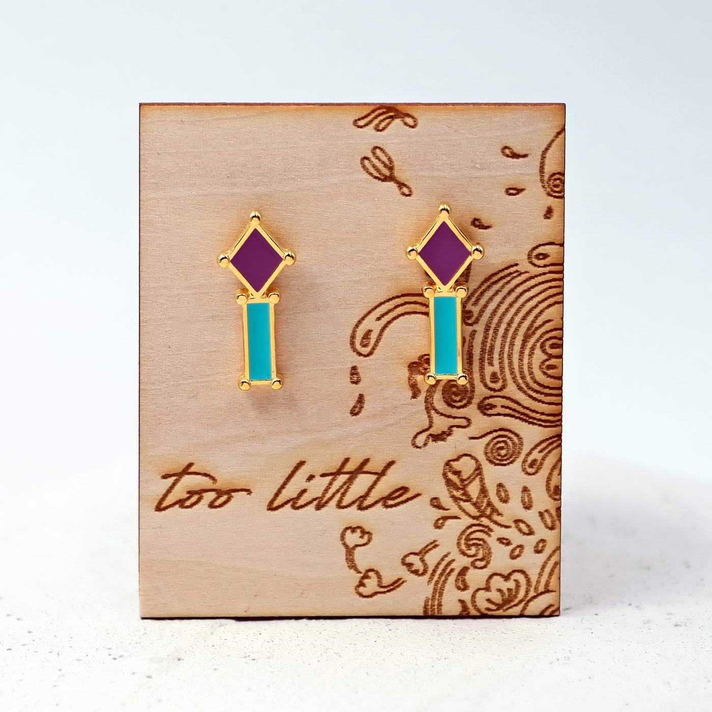Stud earrings with enamel — Earrings from Toolittle — additional view 2