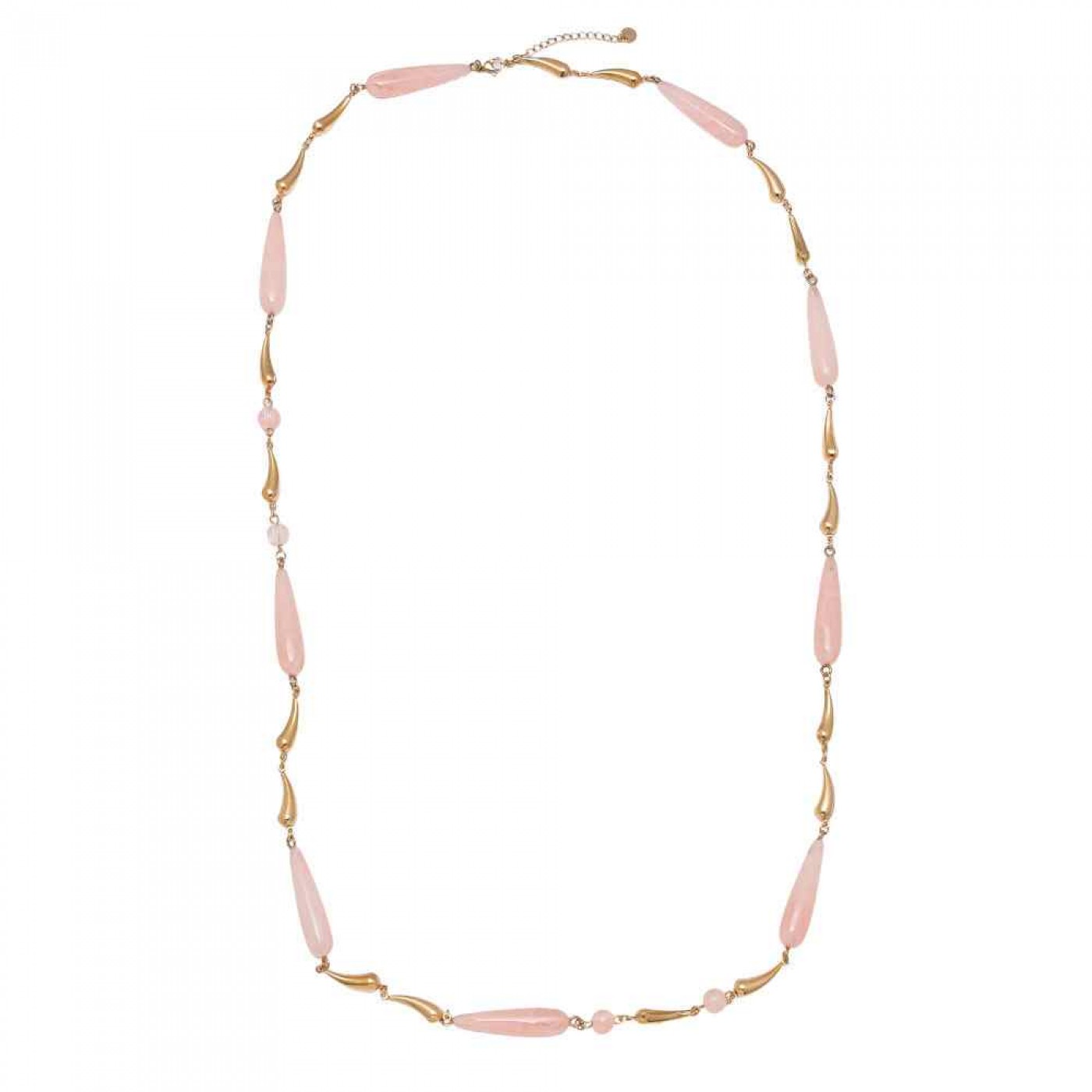 Long Necklace with Resin Drops - Stainless Steel | Pink — Necklaces from Toolittle — additional view 2