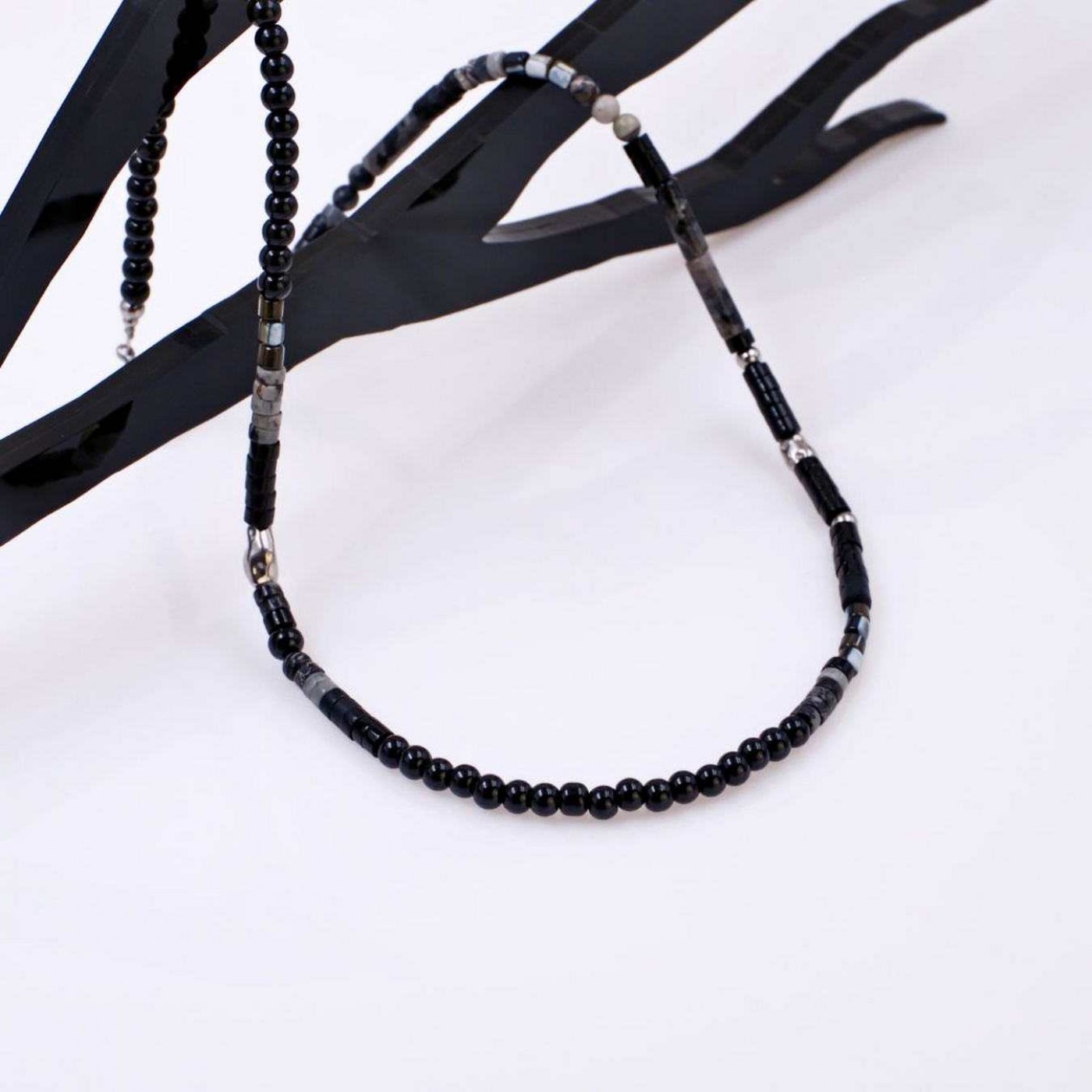 Men's Necklace - Stainless Steel & Agate — Necklaces from Toolittle — additional view 3