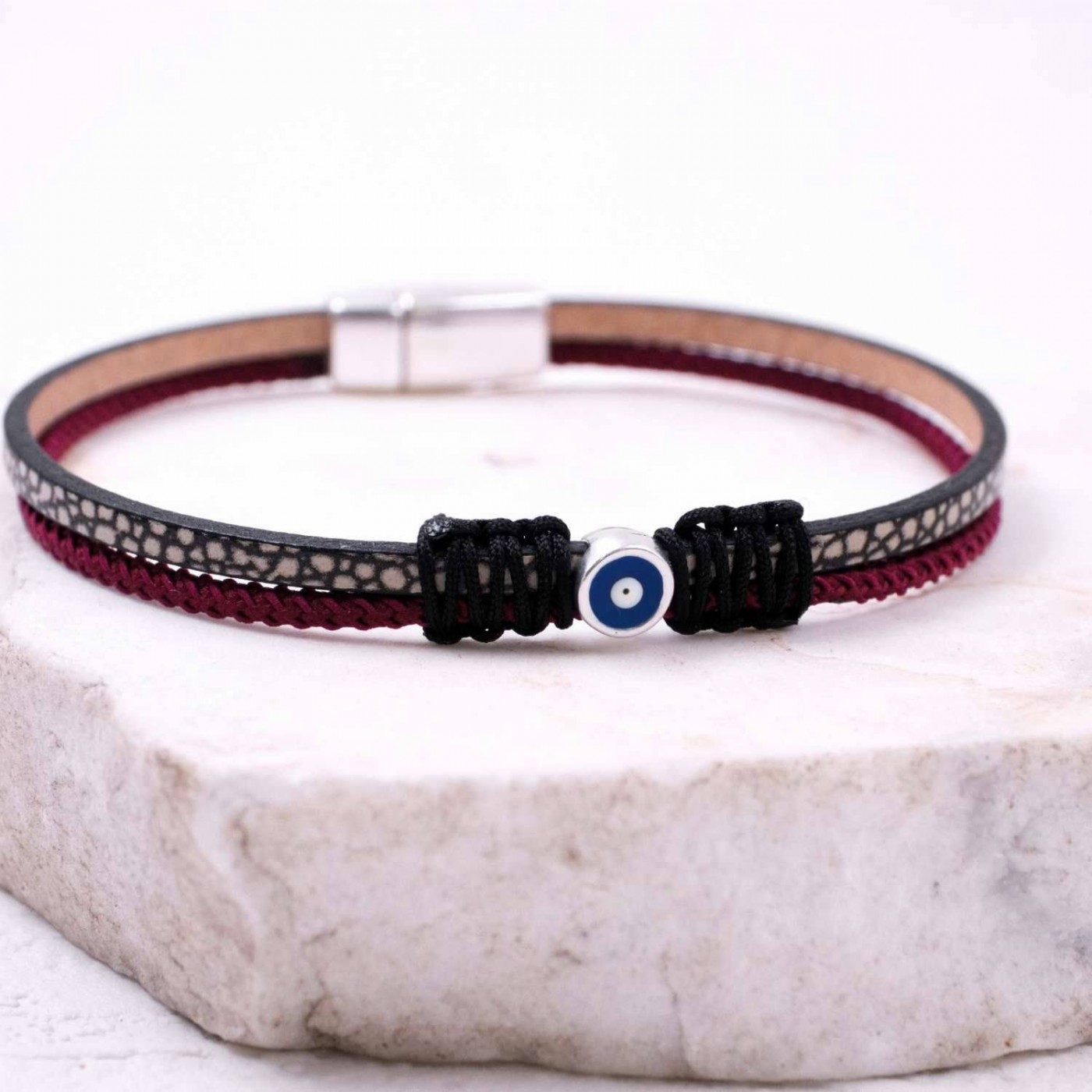 Evil Eye Leather Men's Bracelet — Bracelets from Toolittle — additional view 3