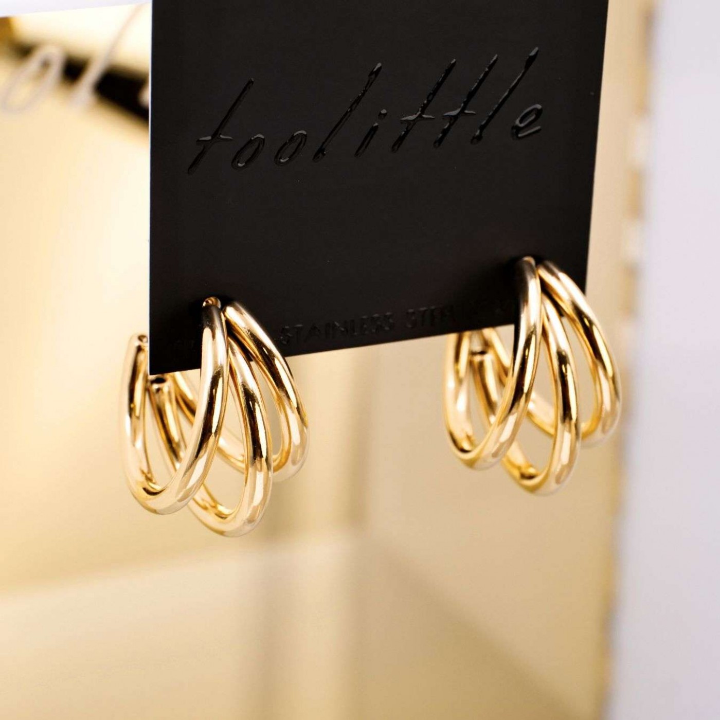 Gold-Plated Hoop Earrings – Timeless Elegance — Earrings from Toolittle — additional view 3