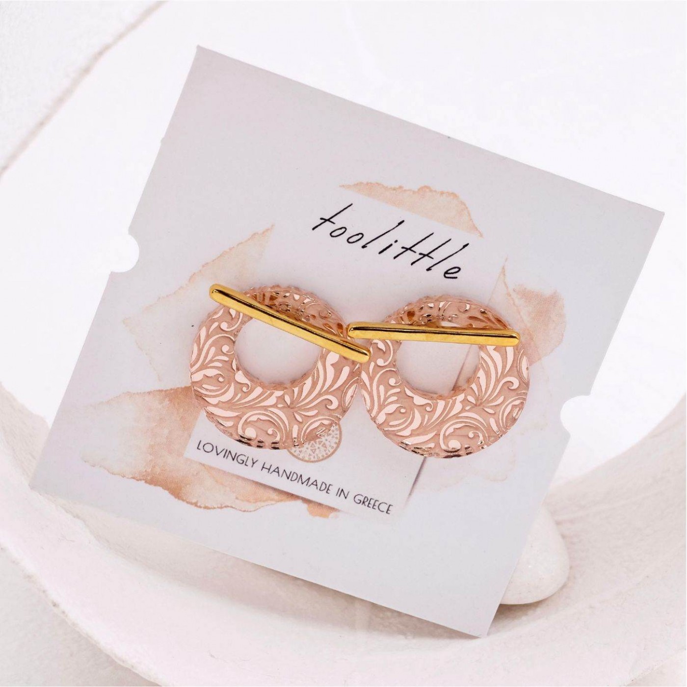 Stud Earrings with Golden Bar - Plexiglass Print — Earrings from Toolittle — additional view 5